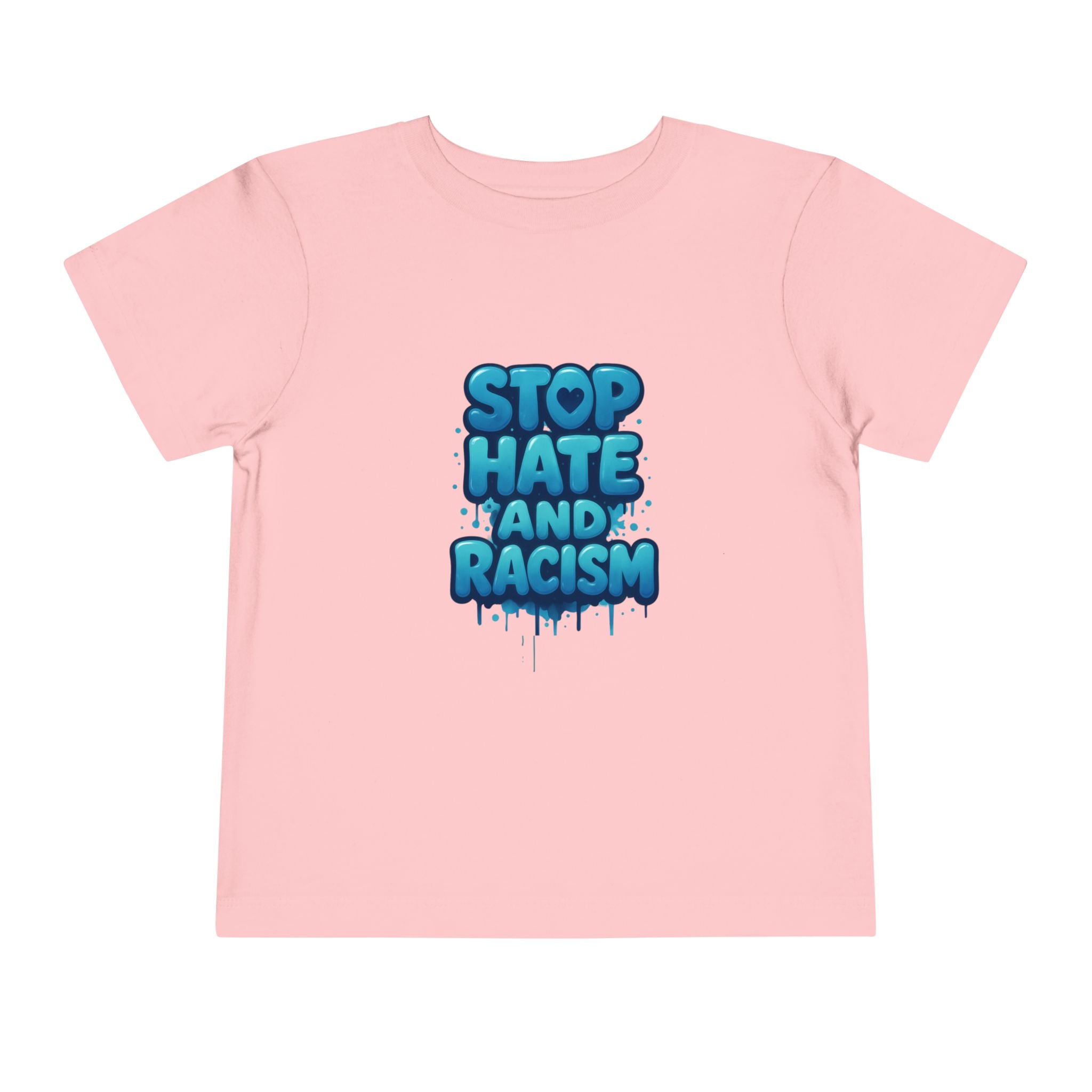 Stop Hate and Racism Toddler Tee — Blue Graffiti Anti-Racism Shirt