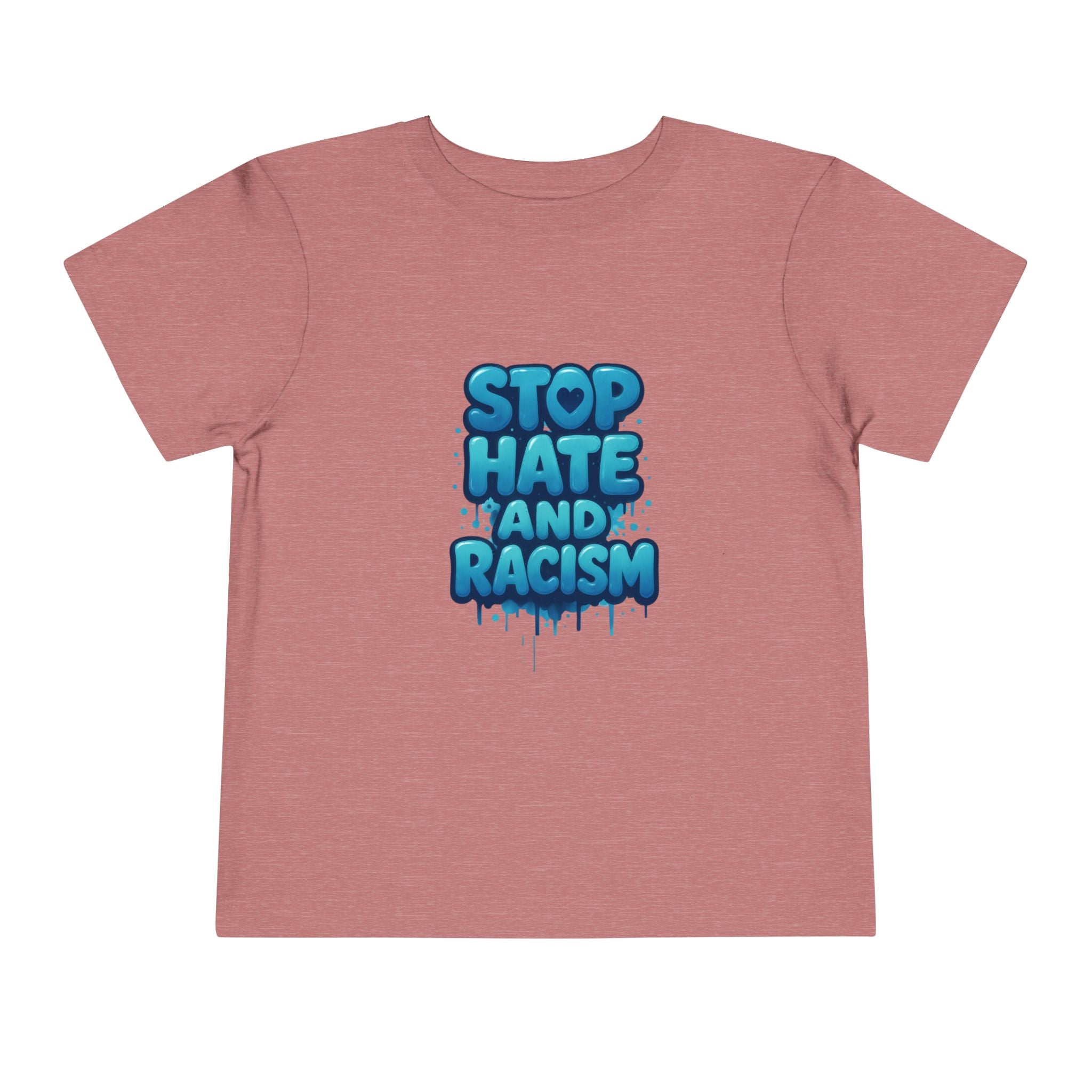 Stop Hate and Racism Toddler Tee — Blue Graffiti Anti-Racism Shirt