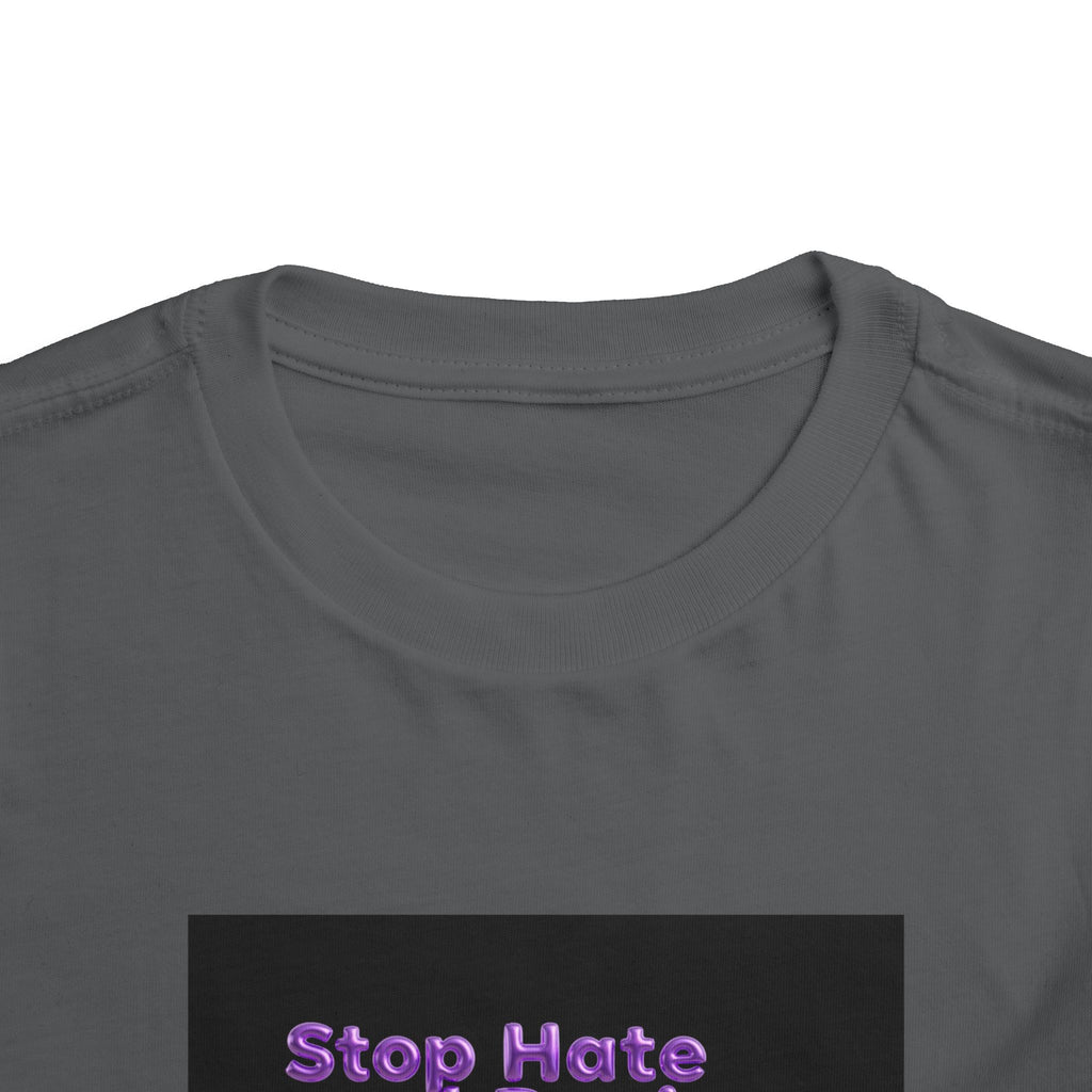 Stop Hate and Racism Toddler Tee — Purple Butterfly Anti-Racism Shirt