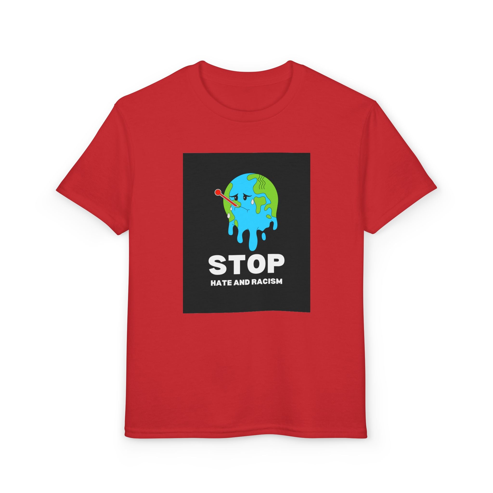 Youth T-Shirt — "STOP Hate and Racism" Earth Graphic Anti-Racism Tee