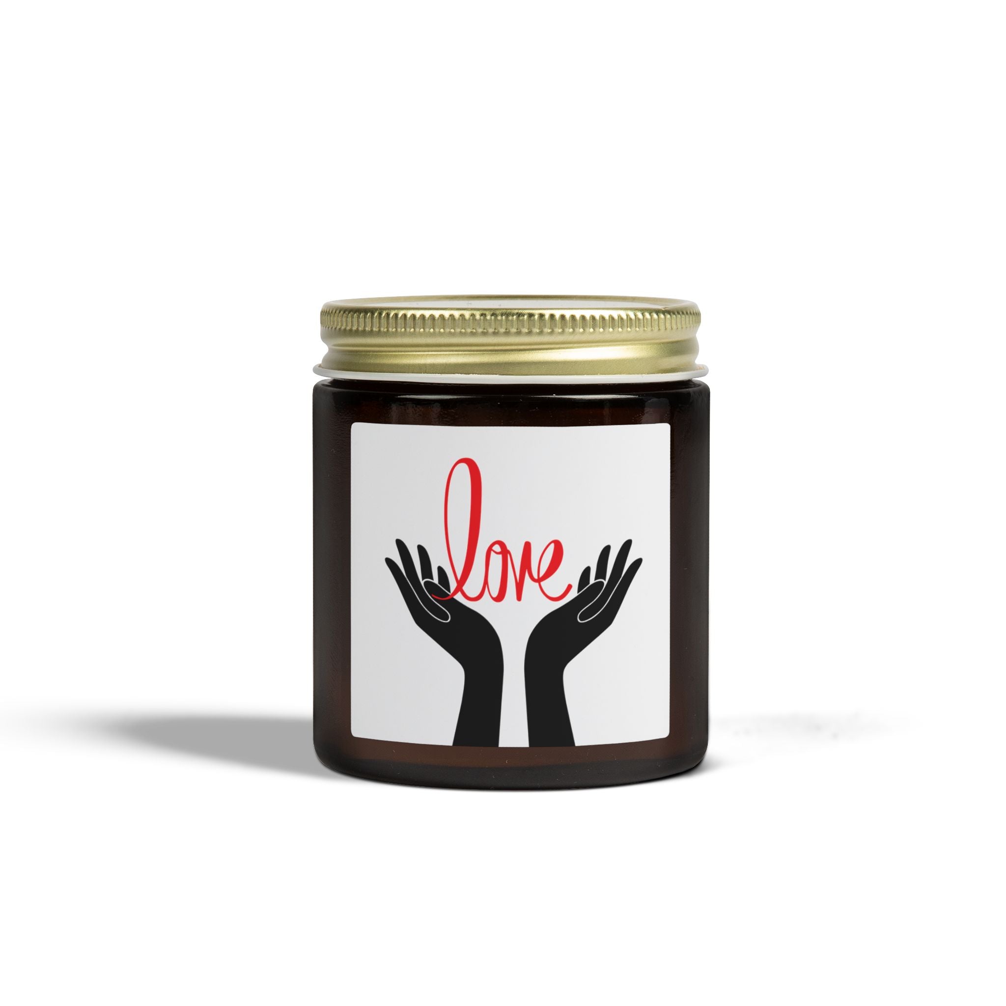 Coconut Apricot Scented Candle — 'Love' Hands Jar (4oz & 9oz)
