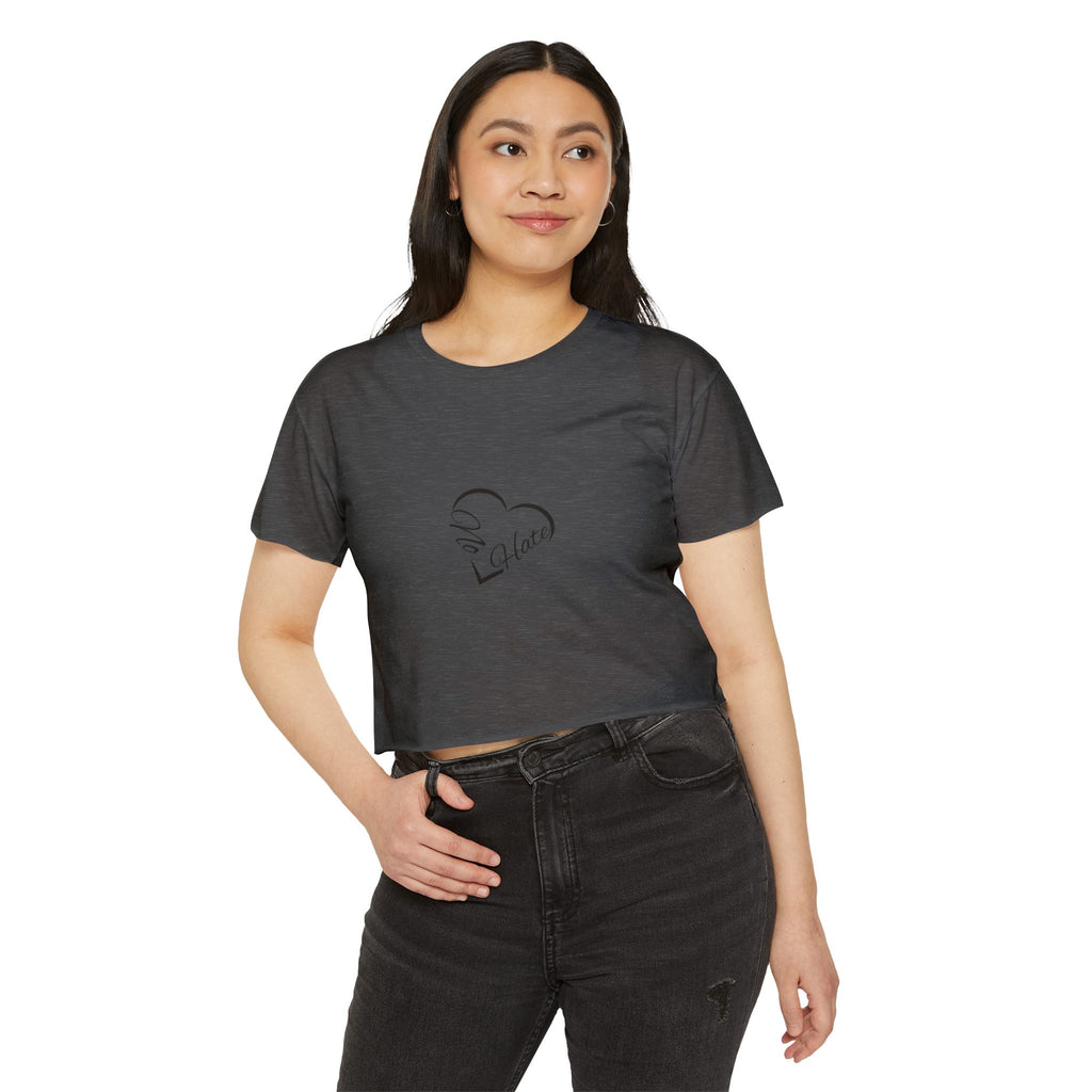 Women's 'No Hate' Heart Crop Top — Festival Graphic Tee