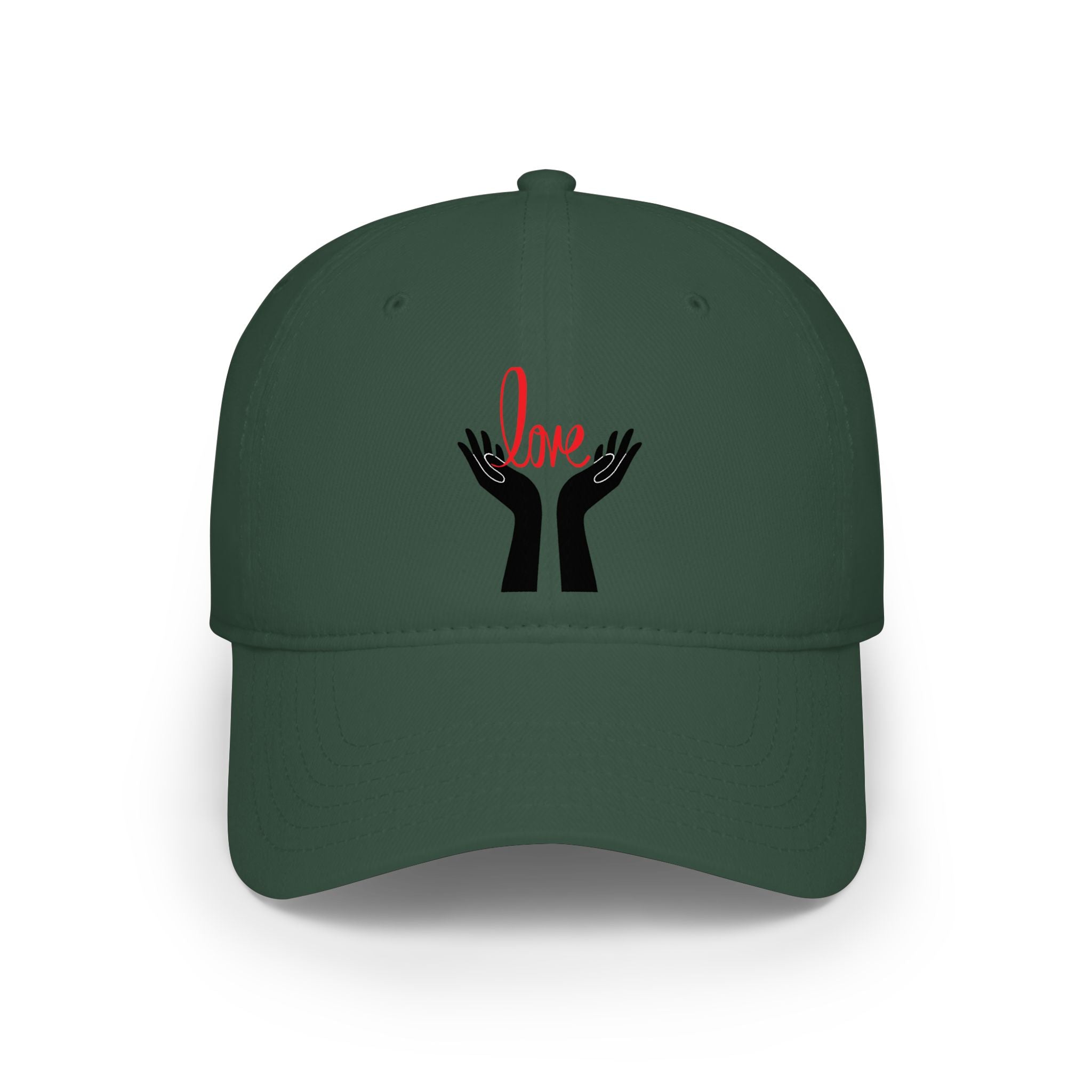 Prayer Hands Baseball Cap — Minimal Black Hands Embroidered Low Profile Hat