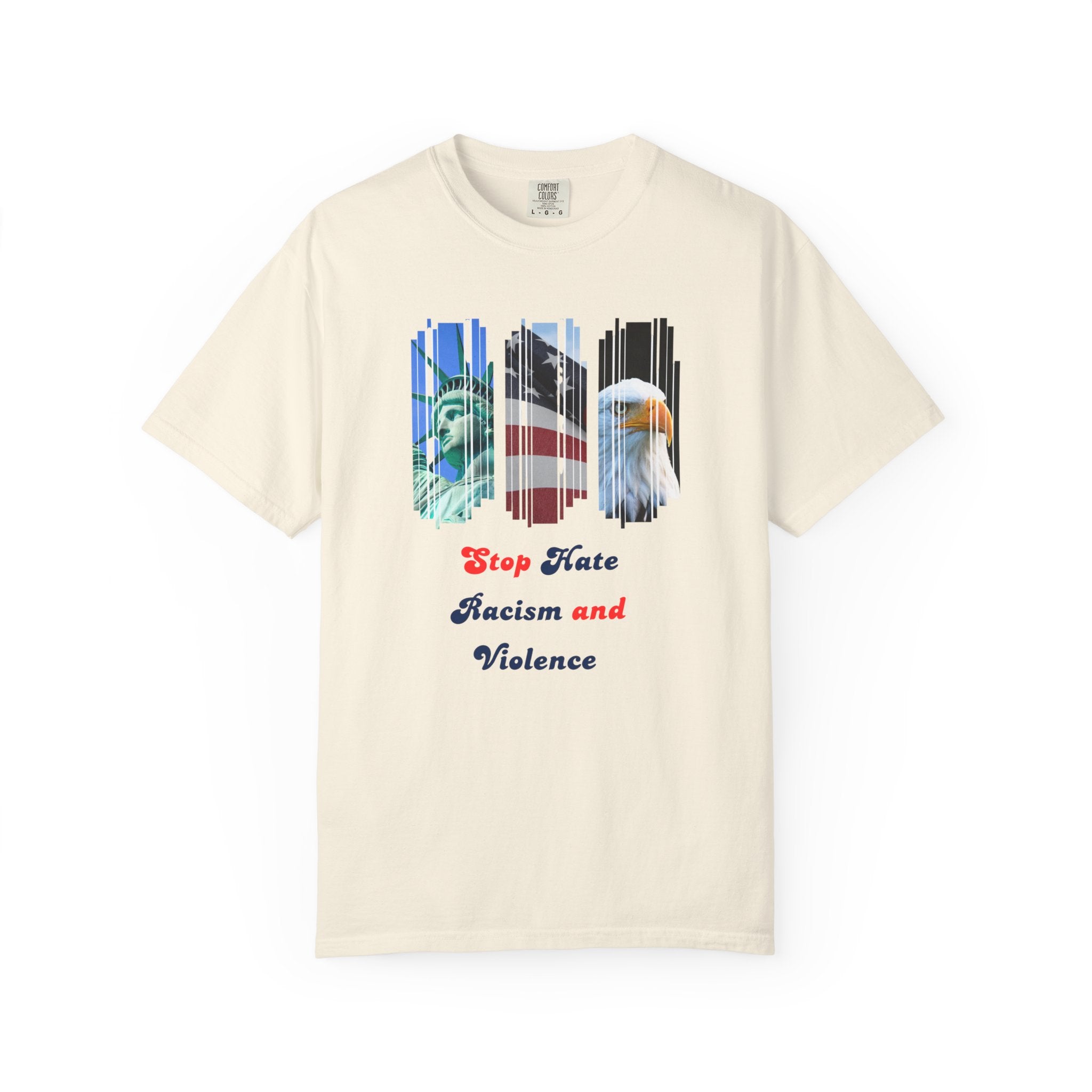 Patriotic 'Stop Hate Racism and Violence' T-Shirt