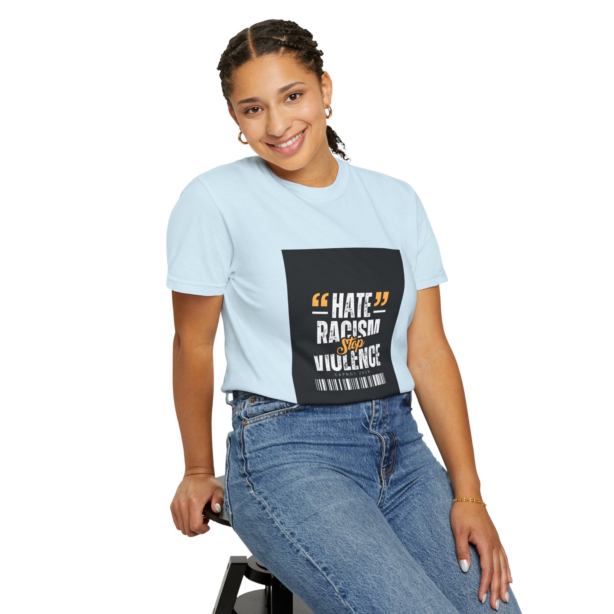 Anti-Racism T-Shirt — "Hate Racism Stop Violence" Graphic Tee