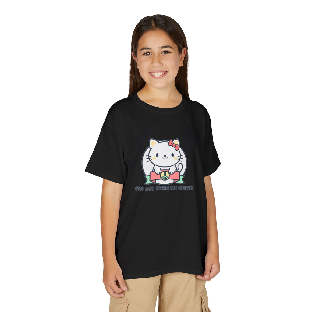 Youth Cat Graphic T-Shirt — HELLO KITTY STOP HATE