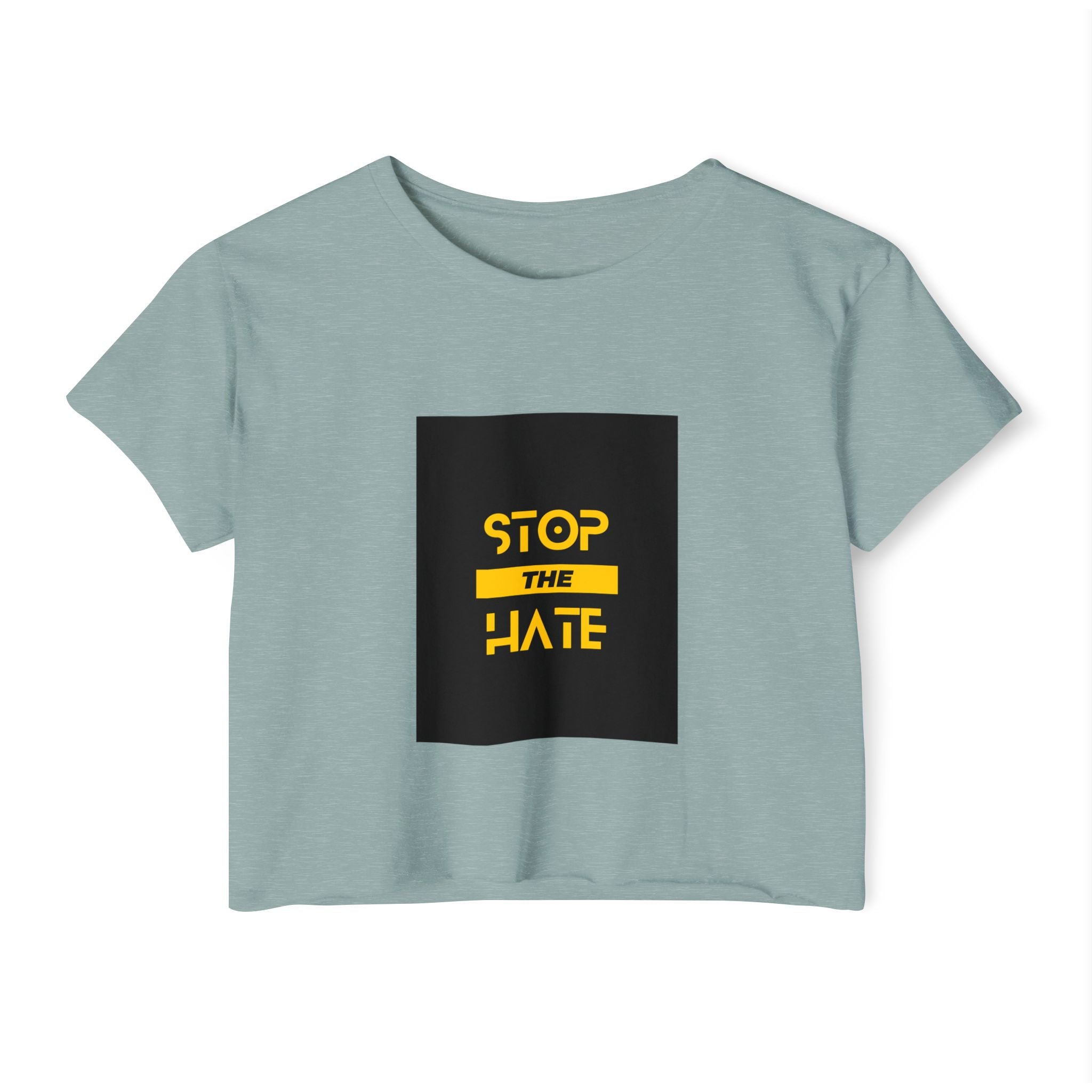 Stop the Hate Crop Top — Women's Festival Anti-Hate Graphic Tee