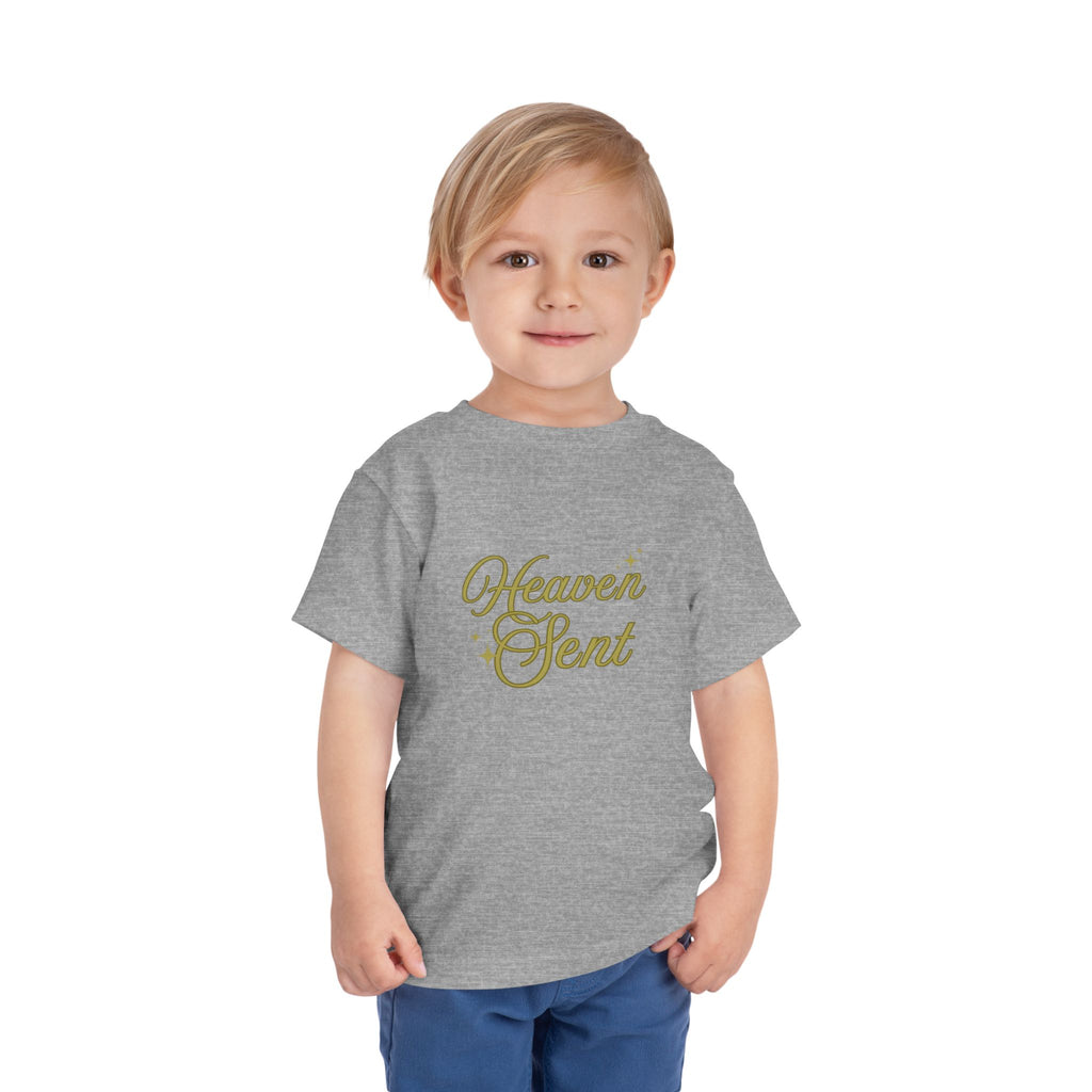 Heaven Sent Toddler Tee — Gold Script Baby Shirt
