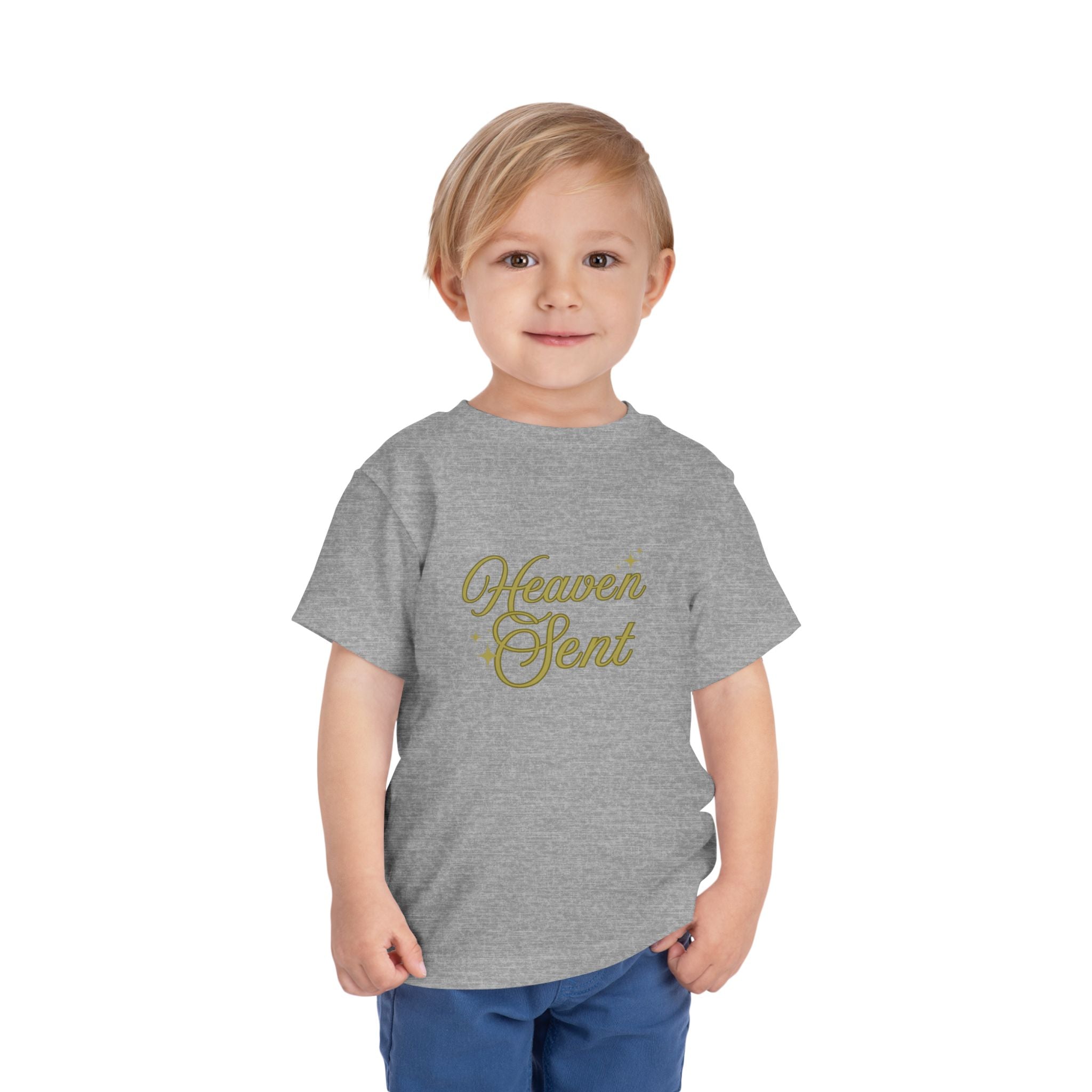 Heaven Sent Toddler Tee — Gold Script Baby Shirt