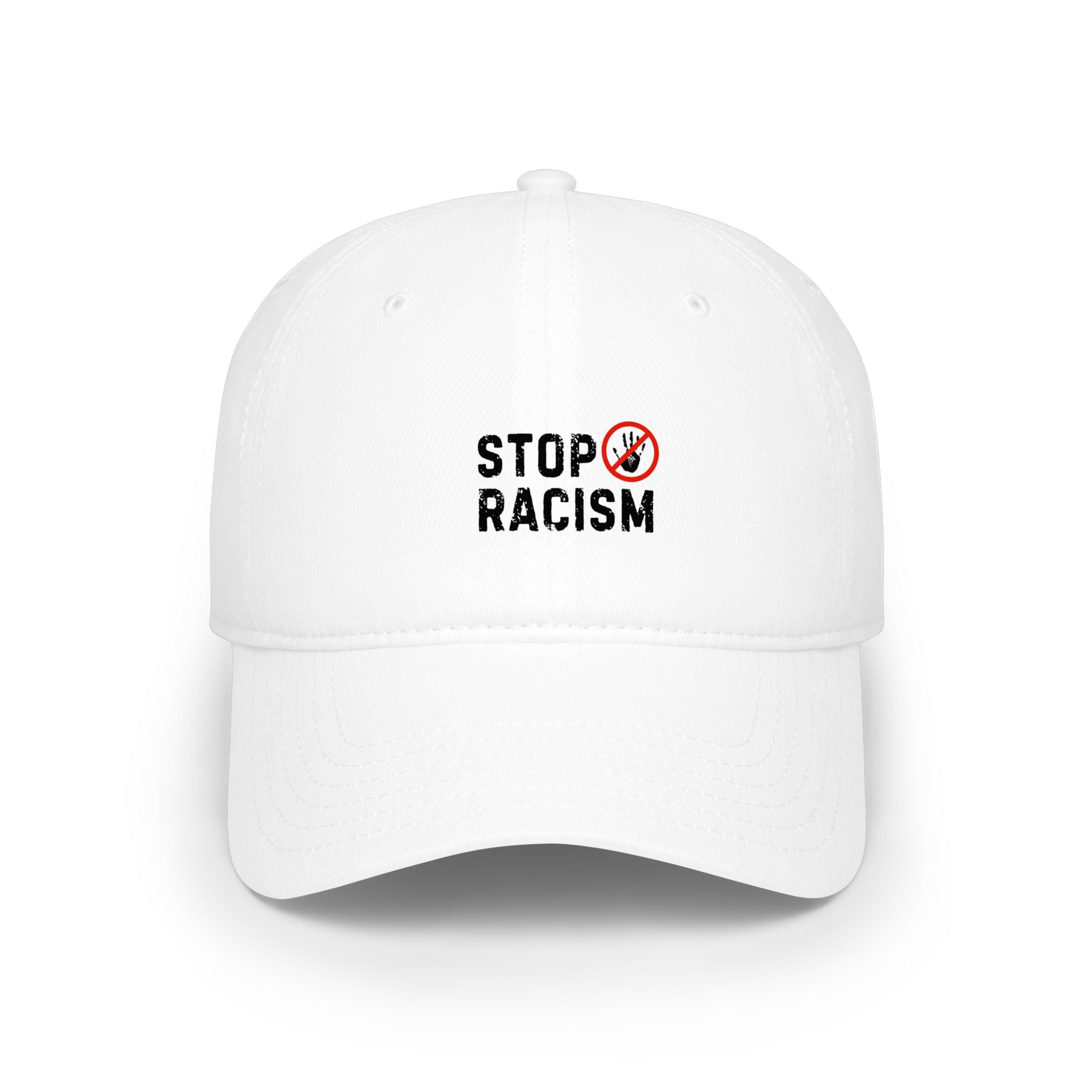 Stop Racism Baseball Cap – Red Low Profile Anti-Racism Hat