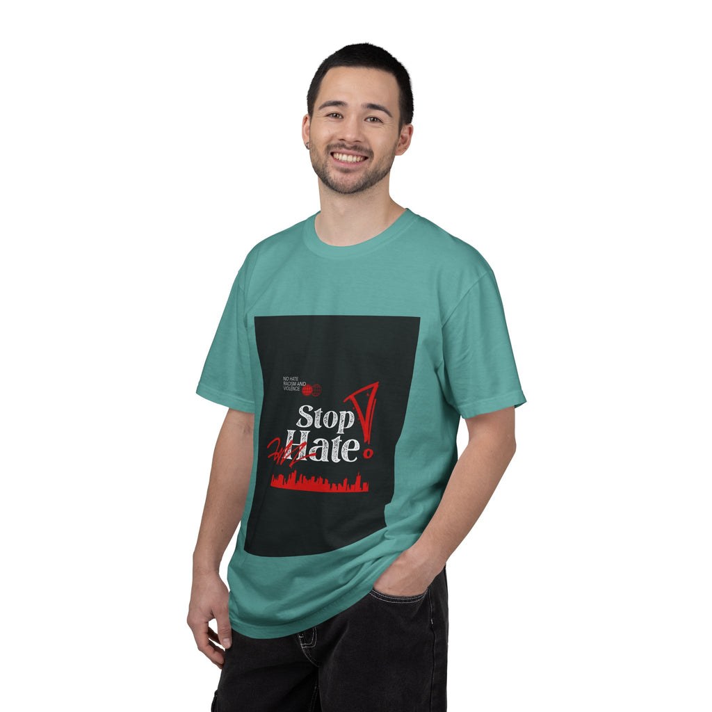 Stop Hate T-Shirt — Anti-Hate Protest Tee with Megaphone Graphic