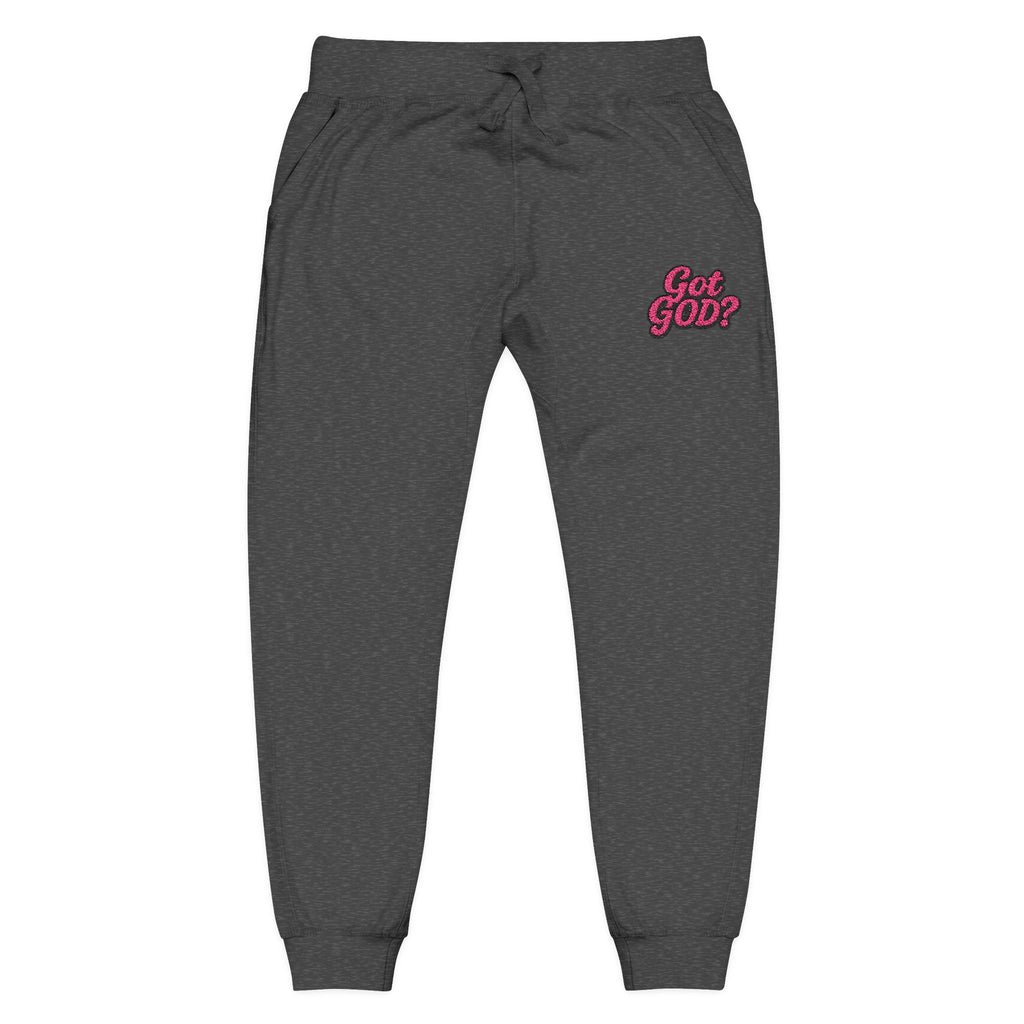 Embroidered 'Get Yours' Fleece Sweatpants — Cozy White Joggers