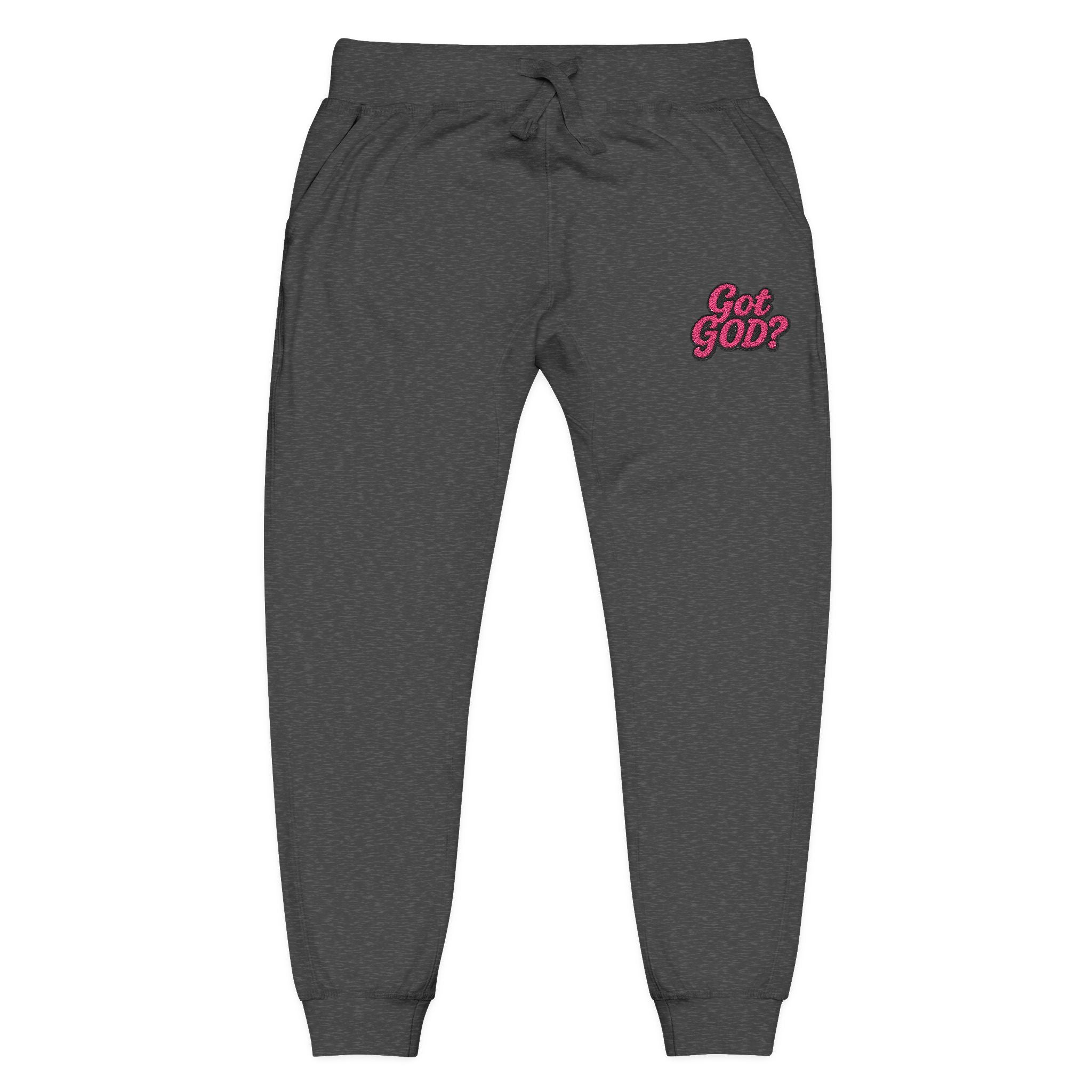 Embroidered 'Get Yours' Fleece Sweatpants — Cozy White Joggers