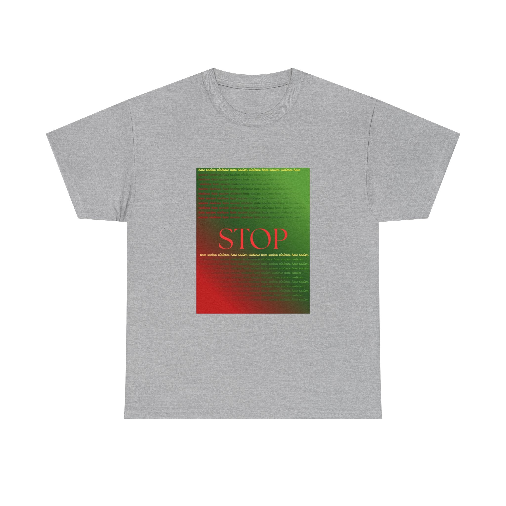 STOP Graphic Tee — Red & Green Gradient Statement T‑Shirt