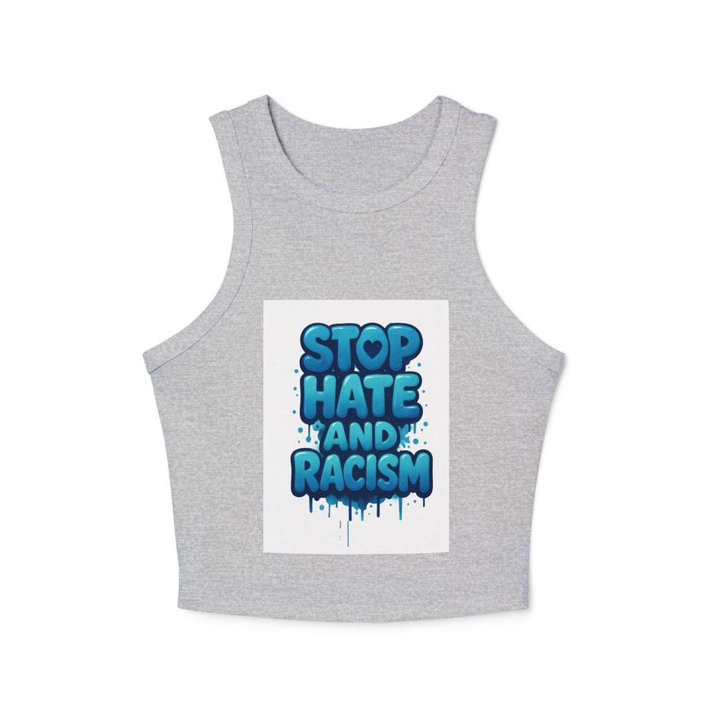Stop Hate And Racism Racer Tank Top