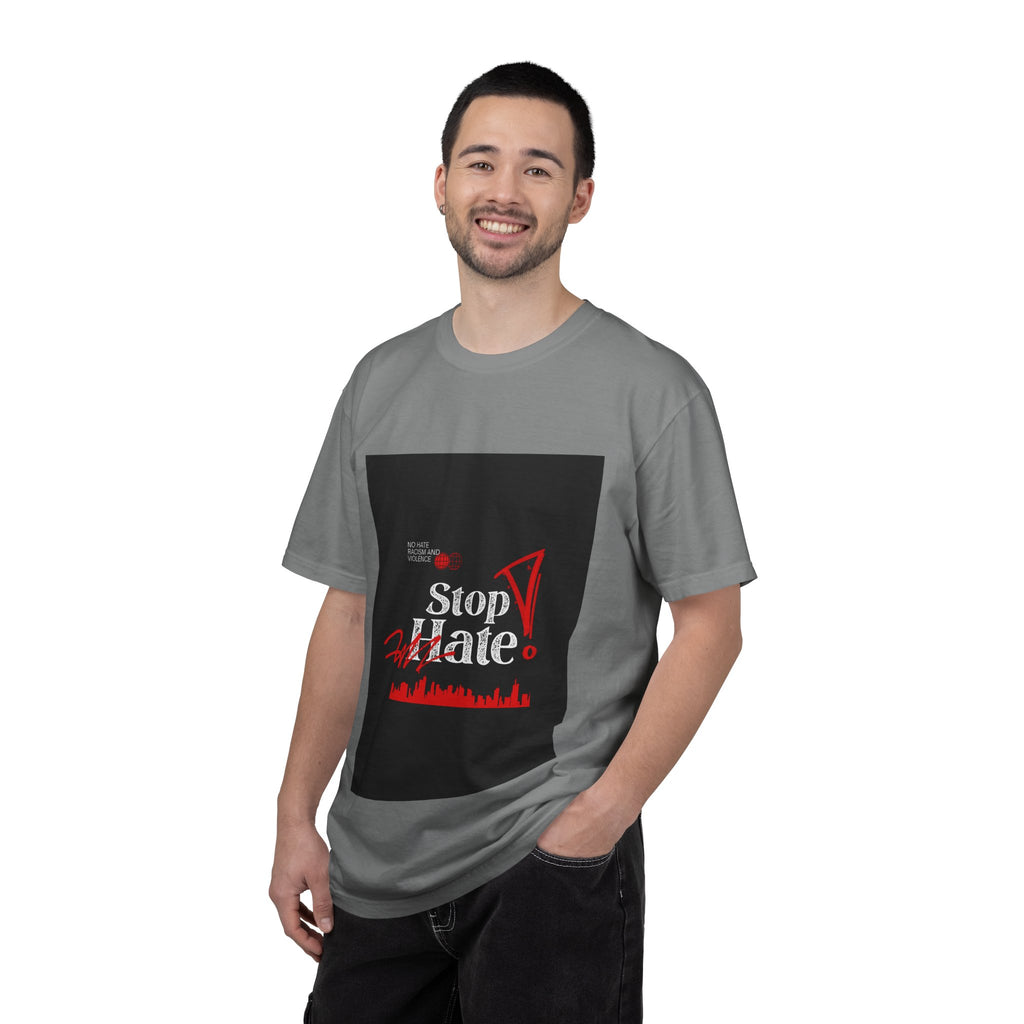 Stop Hate T-Shirt — Anti-Hate Protest Tee with Megaphone Graphic