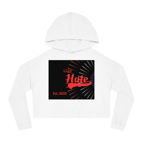 Cropped Hoodie — 'Stop Hate' Graphic Crop Top (Est. 2026)