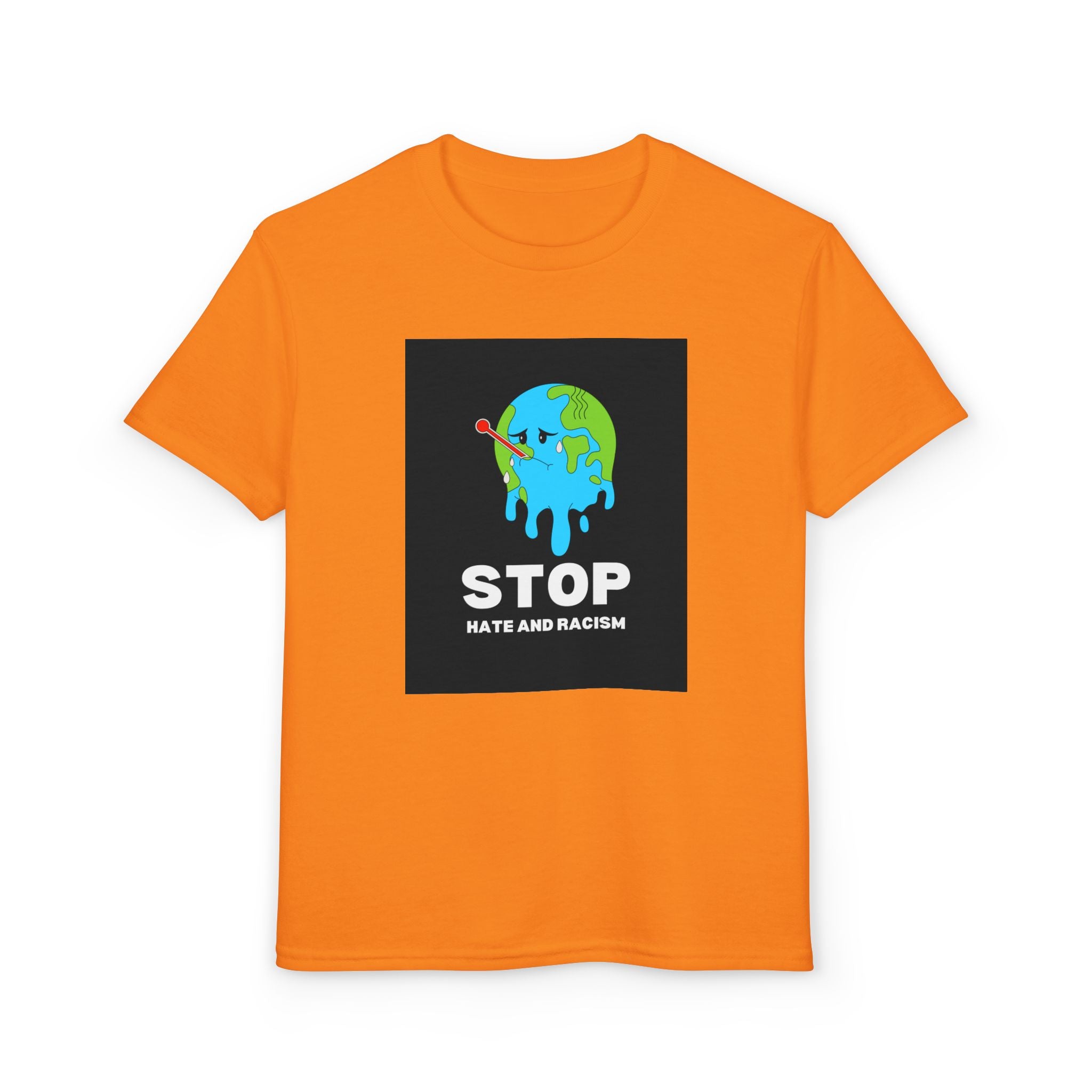 Youth T-Shirt — "STOP Hate and Racism" Earth Graphic Anti-Racism Tee