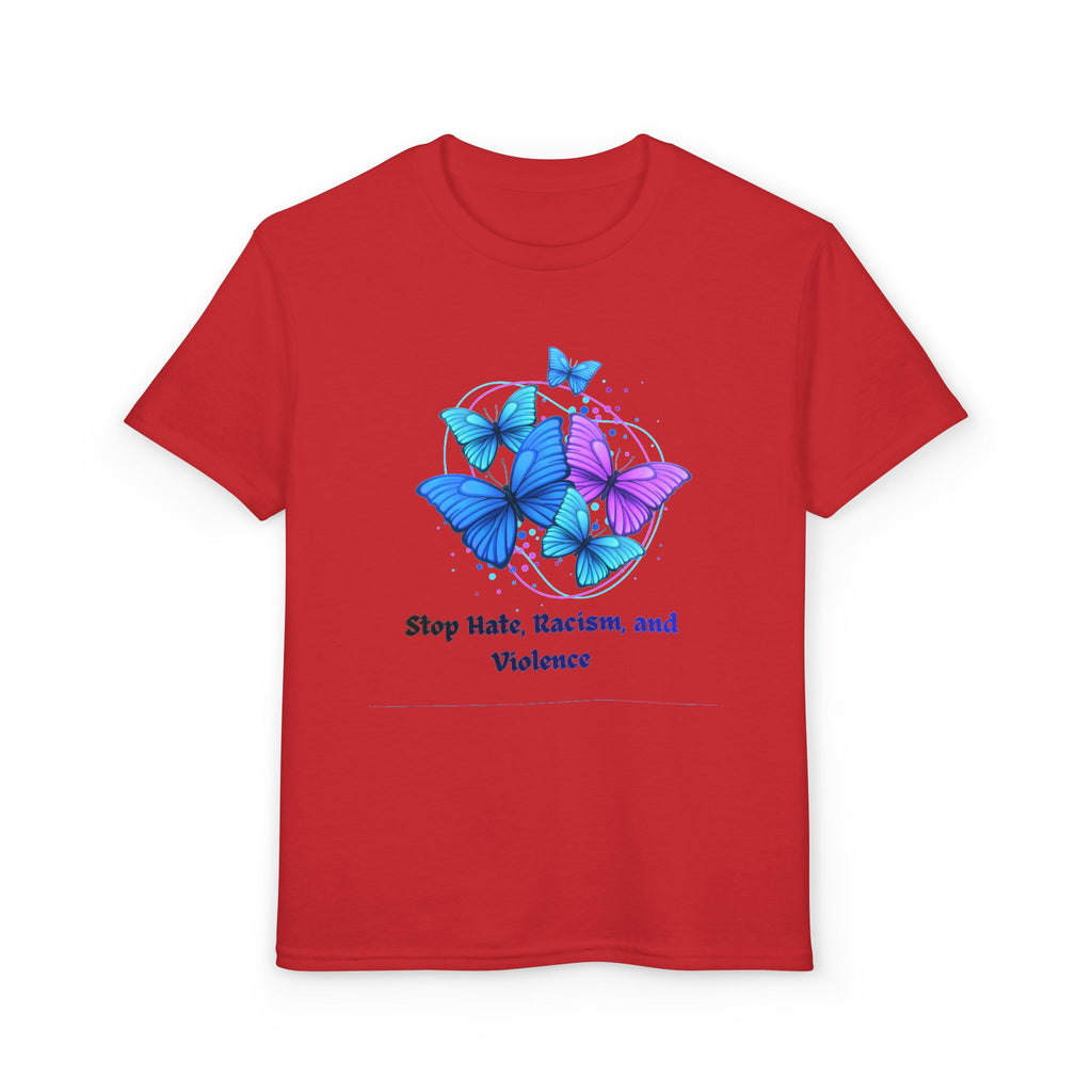Youth Butterfly Awareness T-Shirt — "Stop Hate, Harassment, and Violence"
