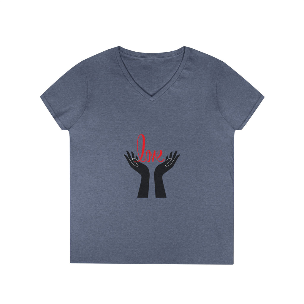 Love Hands V-Neck Tee — Women's Graphic Love T-Shirt