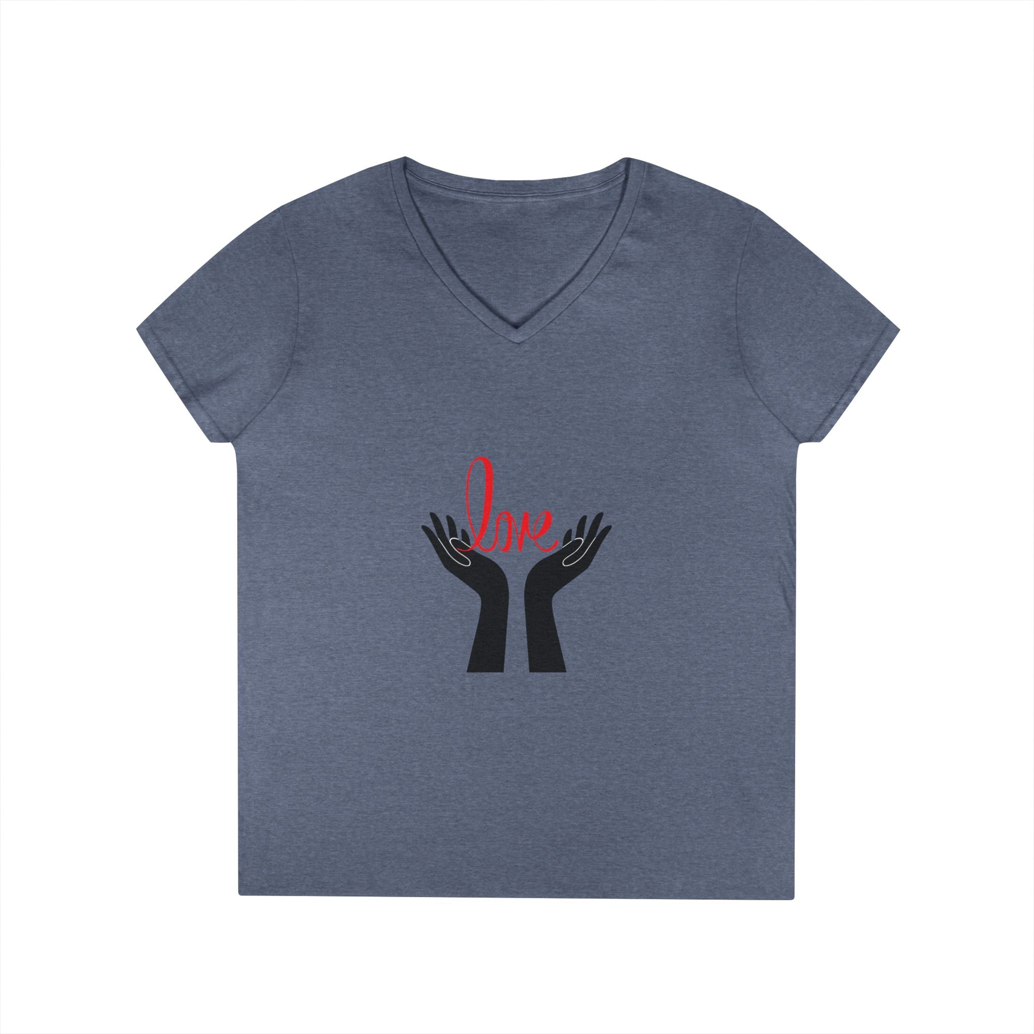 Love Hands V-Neck Tee — Women's Graphic Love T-Shirt