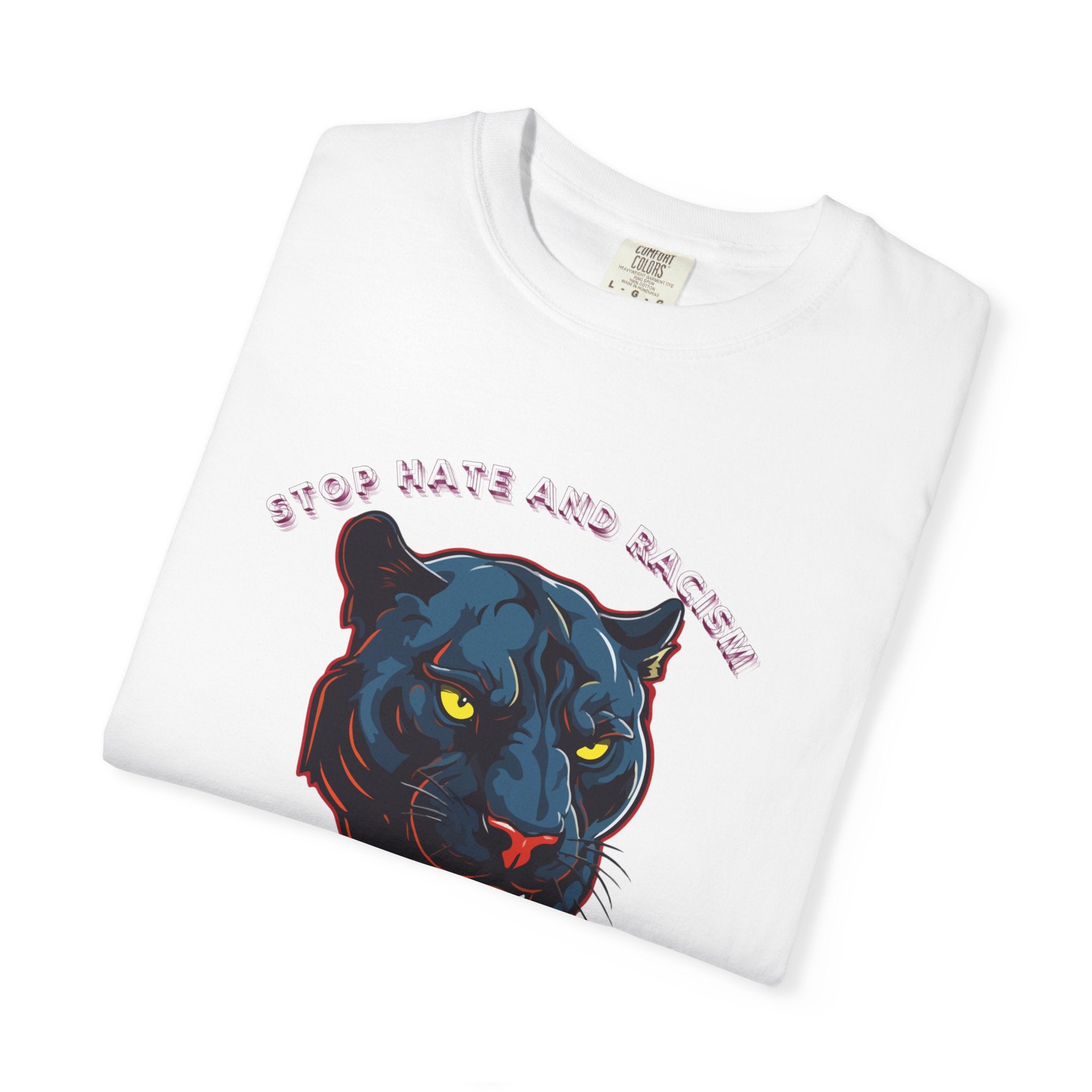 No Violence Panther T-Shirt — Graphic Animal Tee with 'No Violence' Text