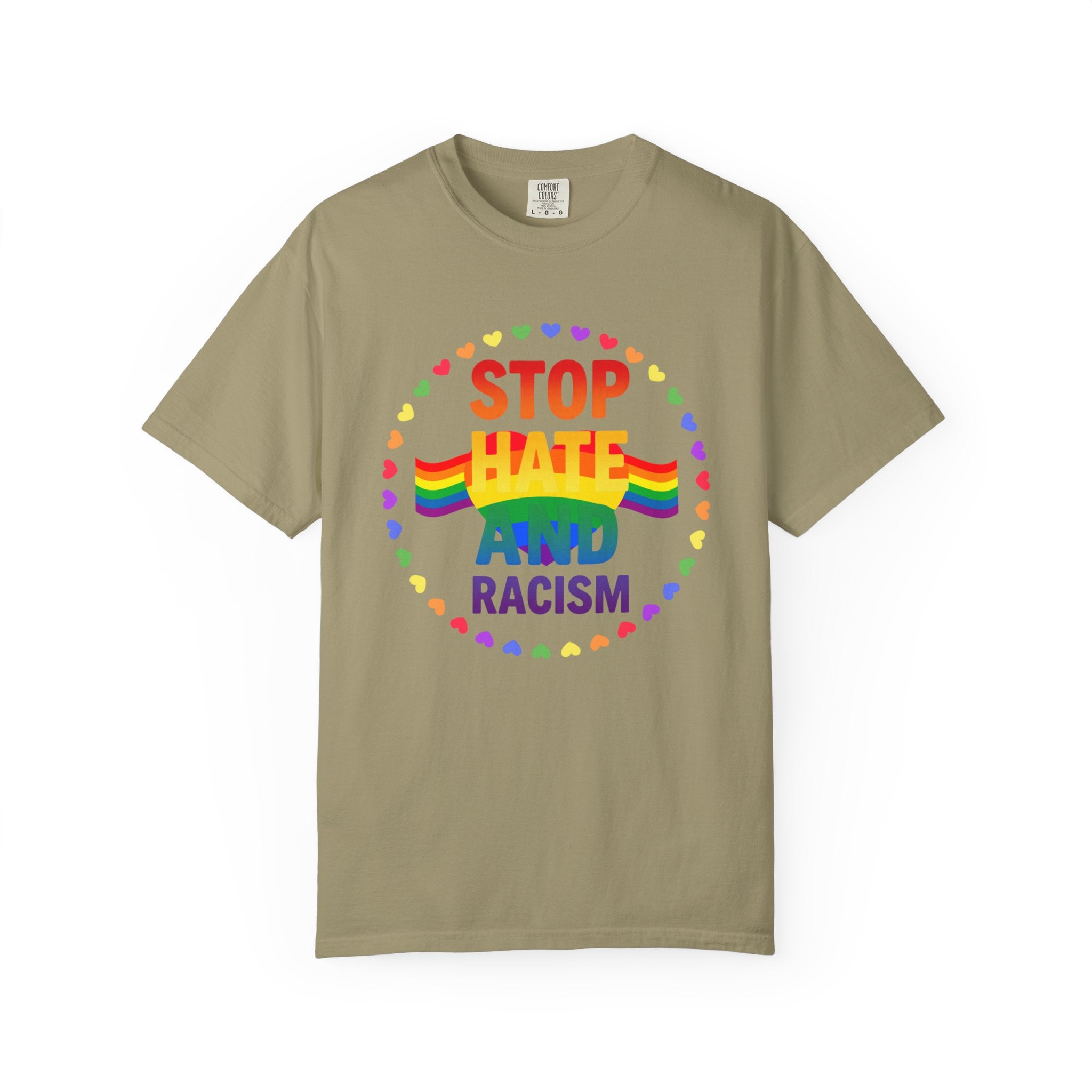 Stop Hate and Racism Rainbow T-Shirt