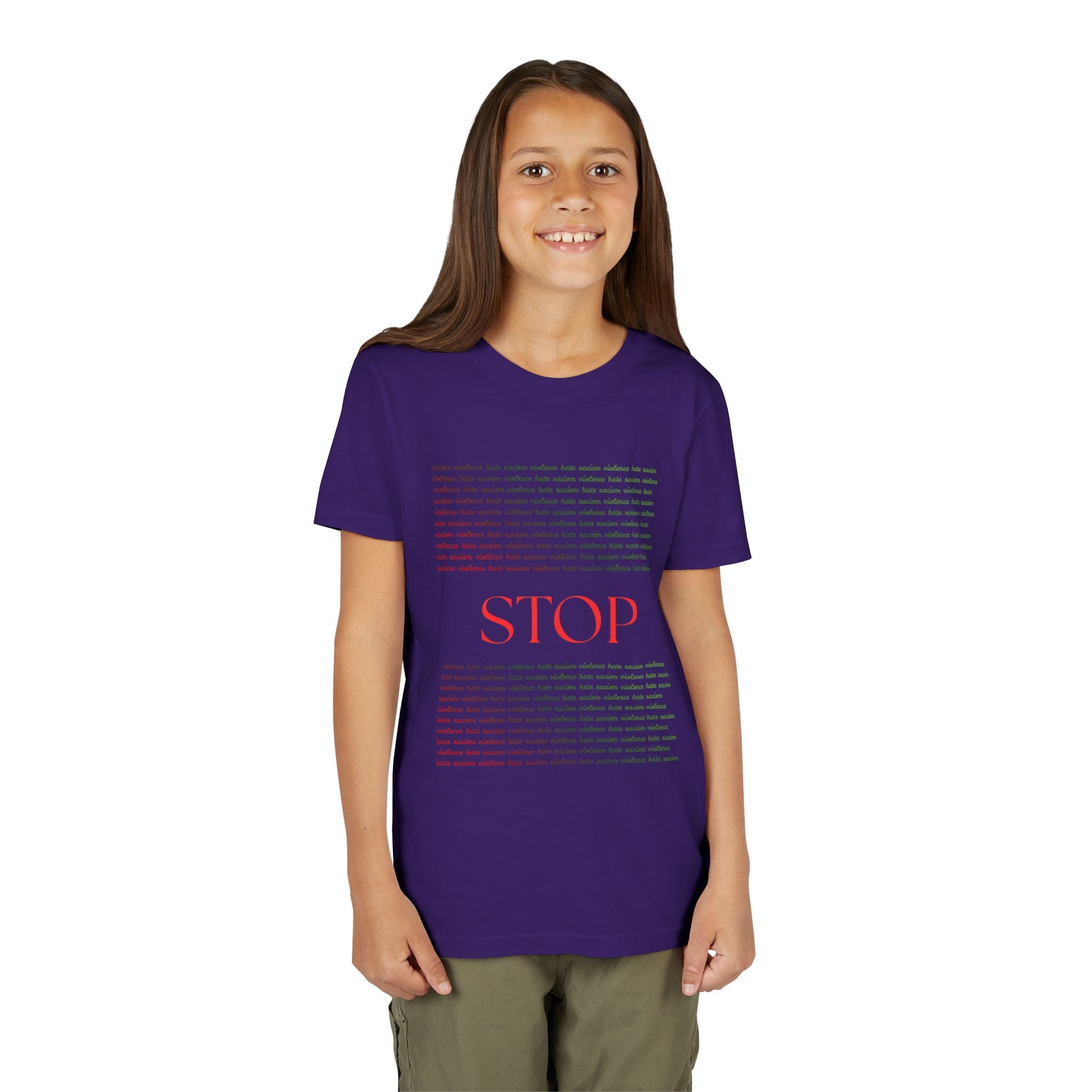 Youth Tee — Bold Yellow 'STOP' Graphic Kids T‑Shirt