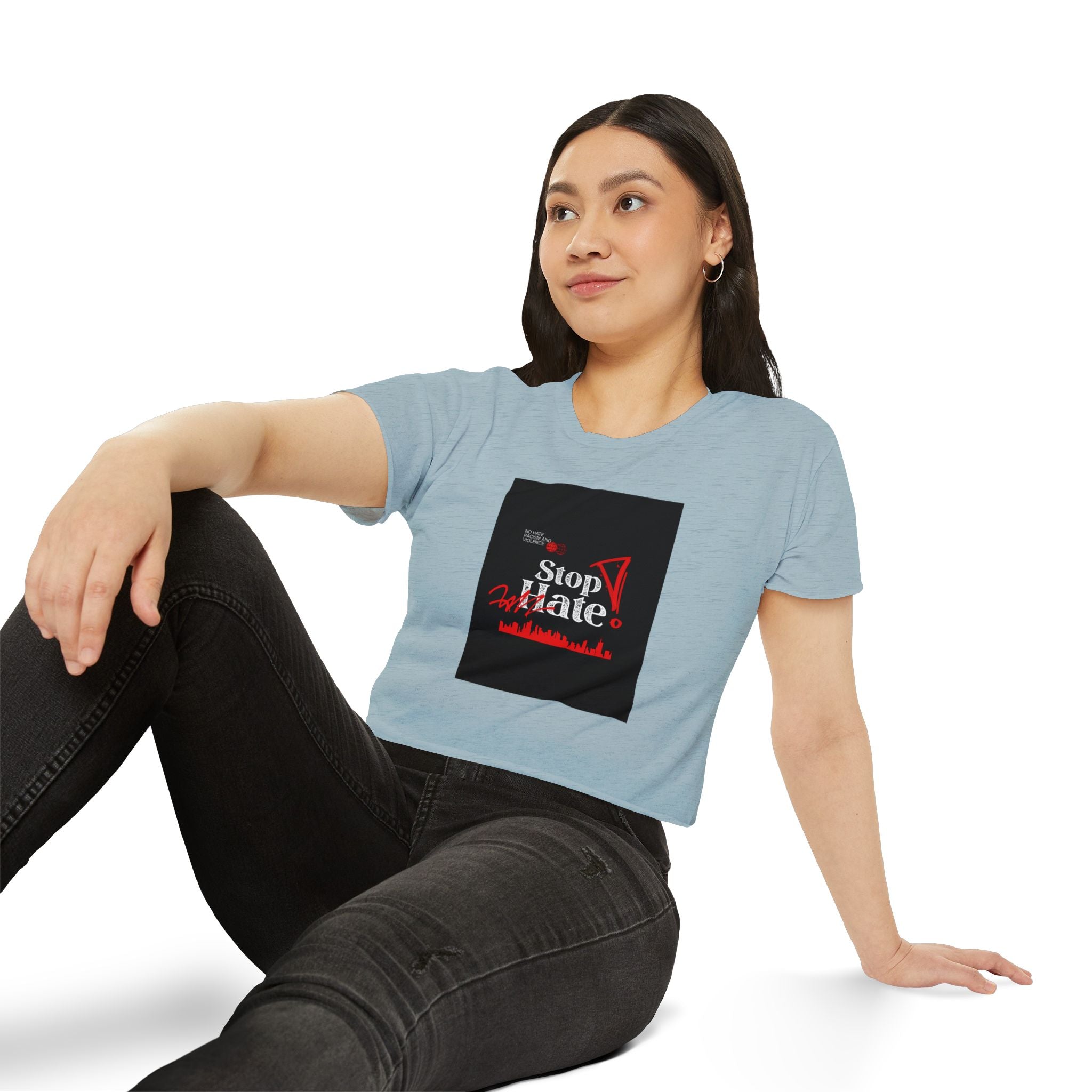 Stop Hate Crop Top — Women's Festival Statement Tee