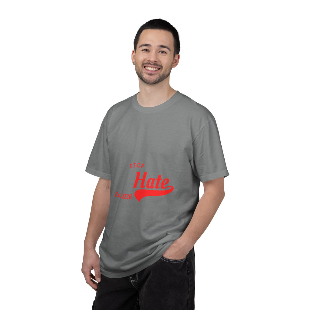 Stop Hate T-Shirt — Retro Script 'Est. 2026' Anti-Hate Graphic Tee