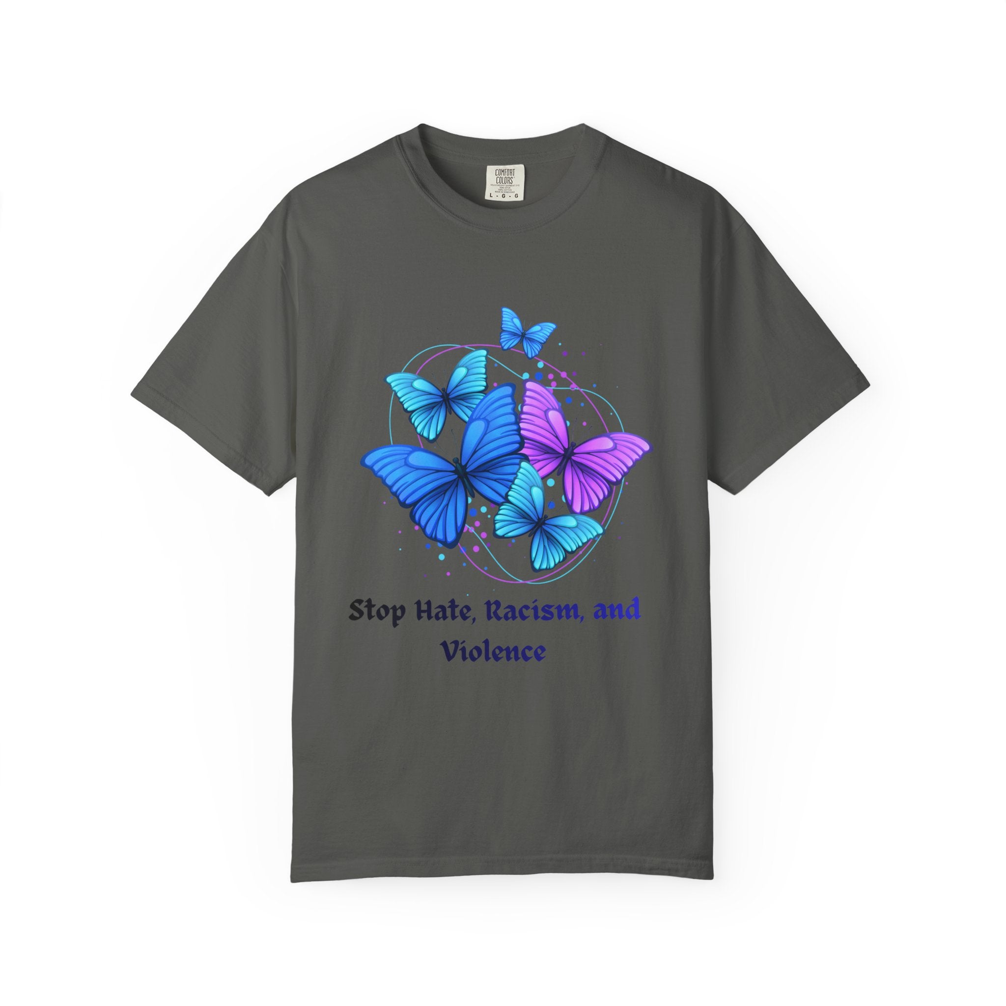 Butterfly Peace T-Shirt — "Stop Hate, Racism, and Violence" Anti-Violence Tee