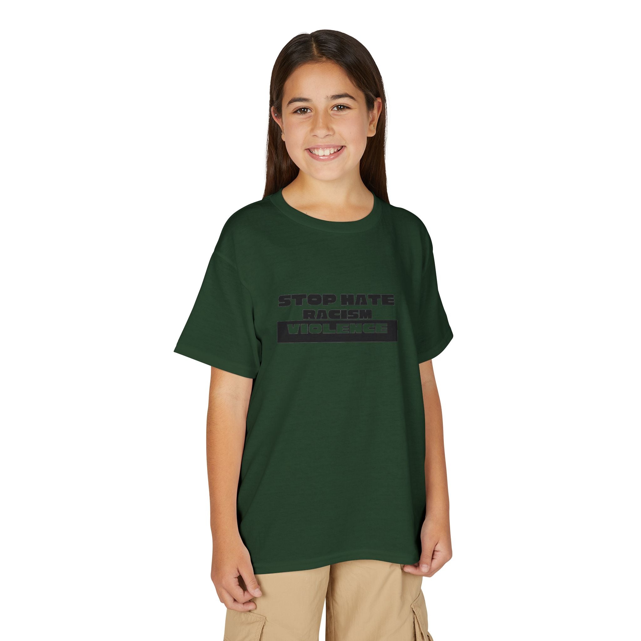 Youth T-Shirt — "Stop Hate, Stop Violence" Graphic Tee