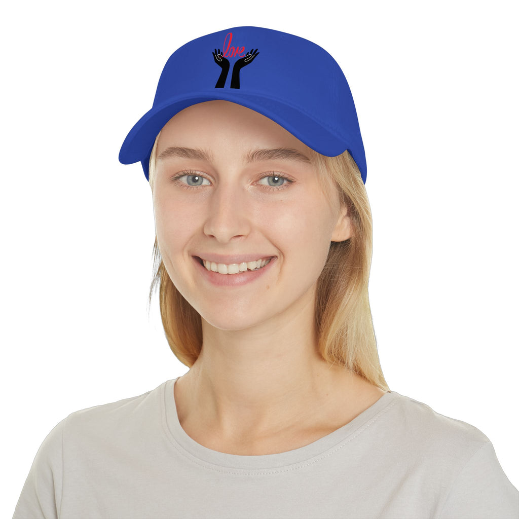 Prayer Hands Baseball Cap — Minimal Black Hands Embroidered Low Profile Hat