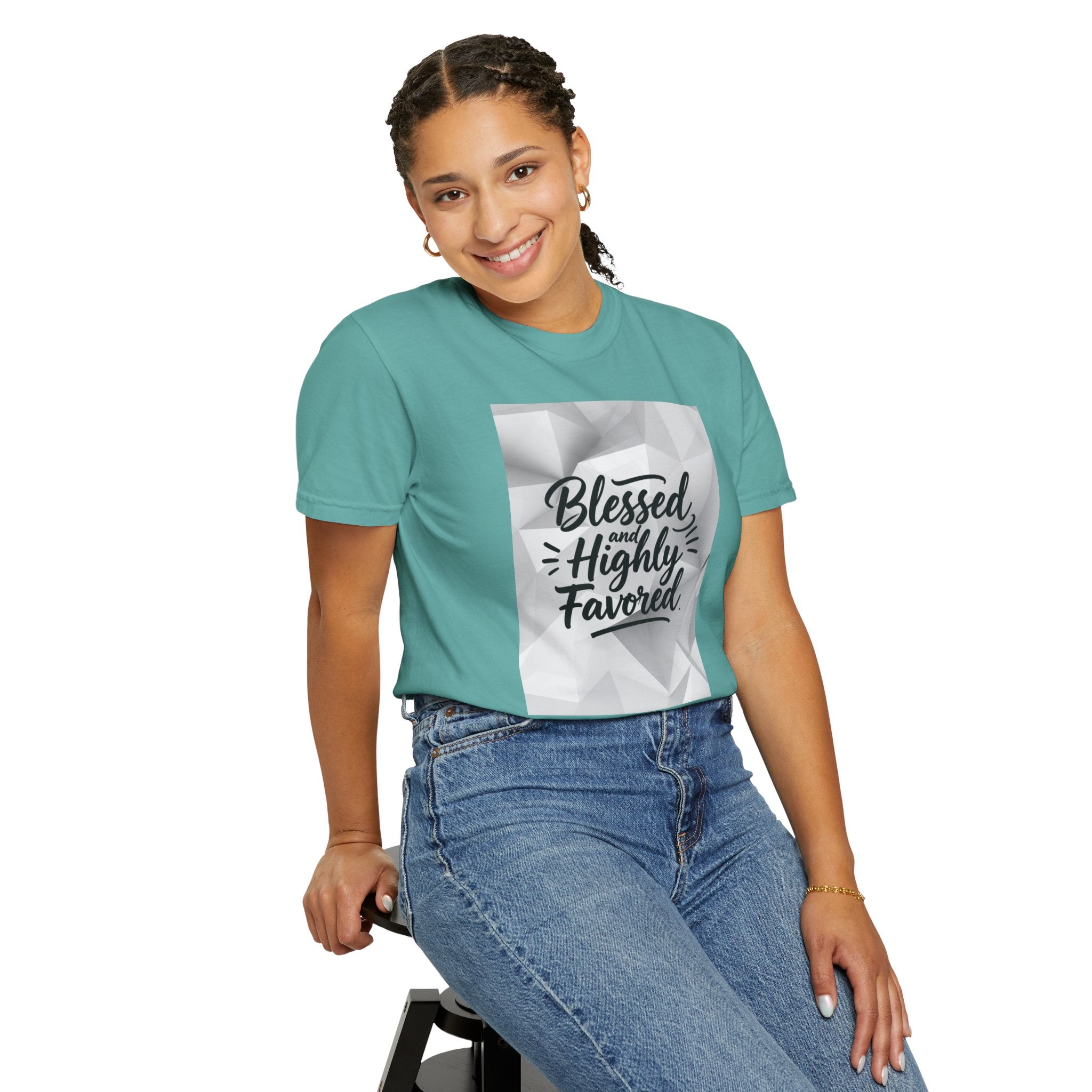 Blessed and Highly Favored T-Shirt — Faith Inspirational Graphic Tee