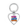 Heart Keychain — "Stop Hate, Racism" Graffiti Anti-Racism Metal Keyring