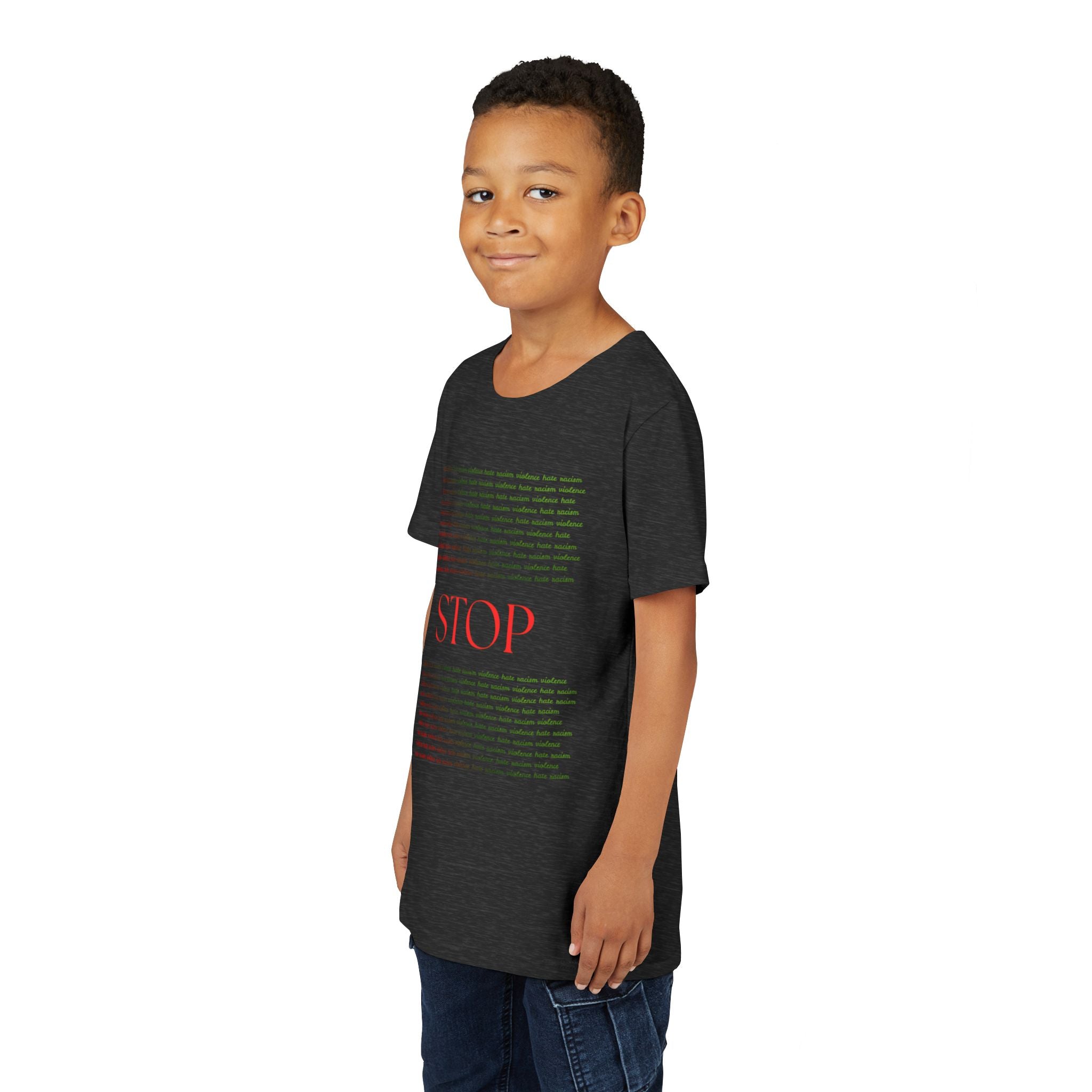Youth Tee — Bold Yellow 'STOP' Graphic Kids T‑Shirt