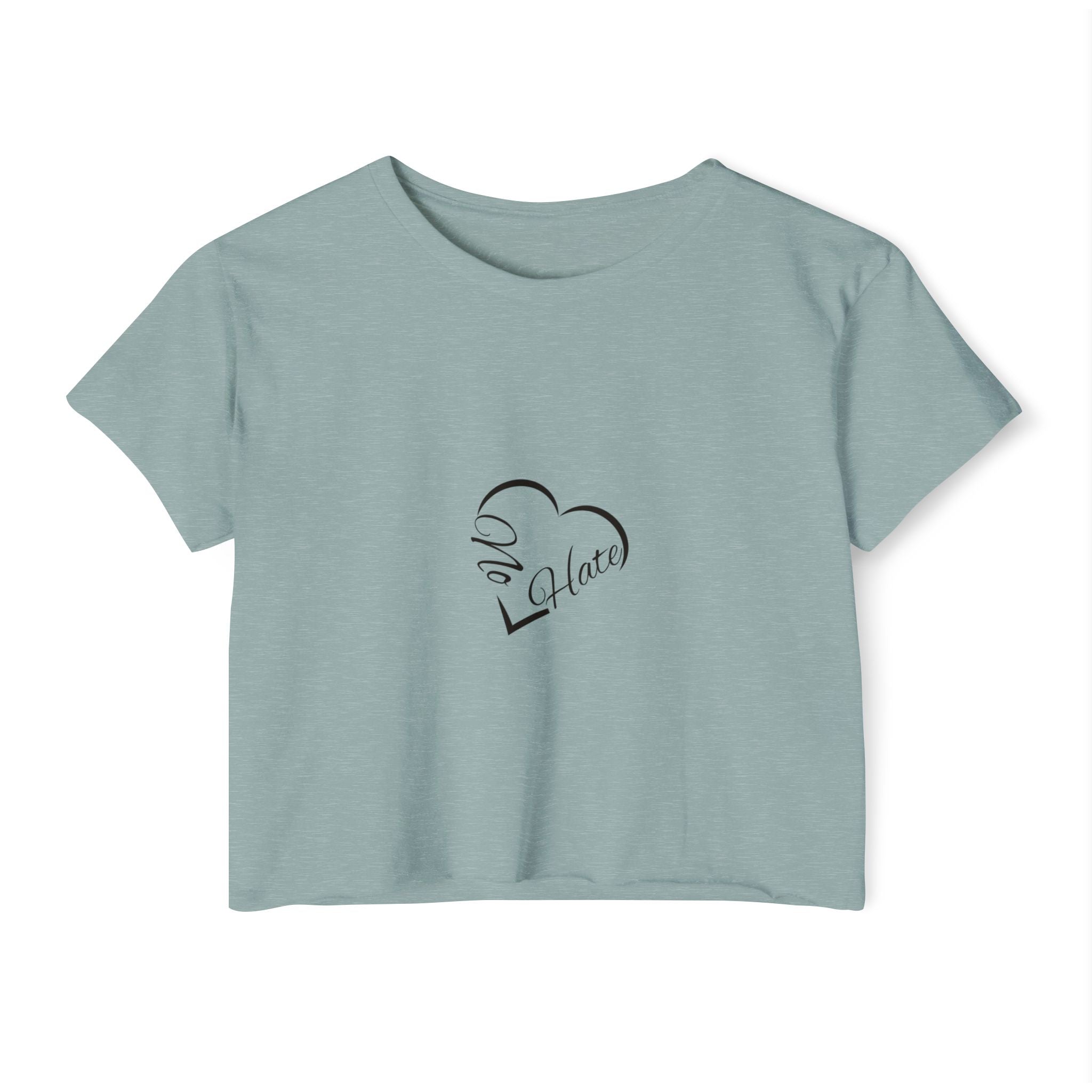 Women's 'No Hate' Heart Crop Top — Festival Graphic Tee