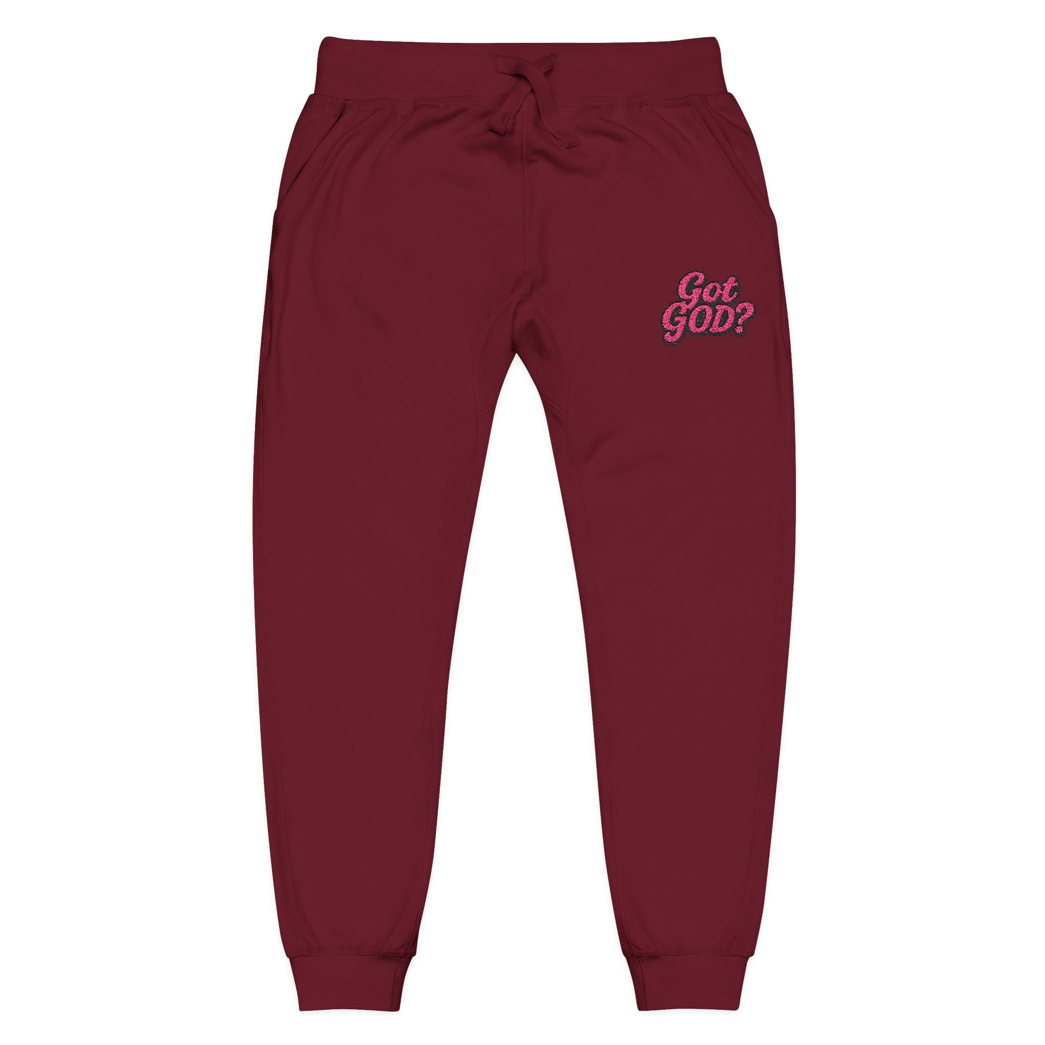 Embroidered 'Get Yours' Fleece Sweatpants — Cozy White Joggers
