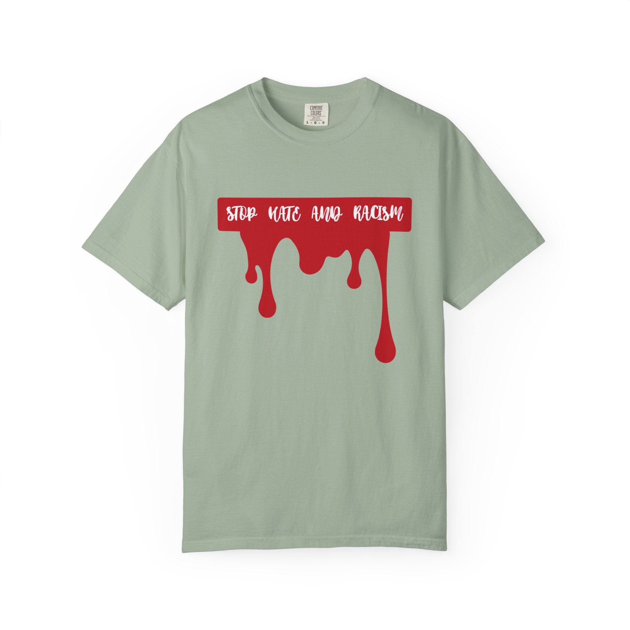 T-Shirt “Stop Hate, End Racism” Dripping Blood Graphic Tee