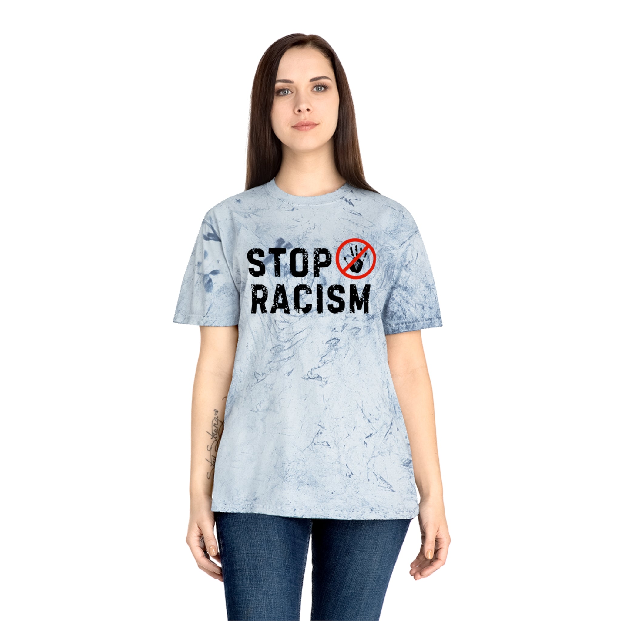 Stop Racism T-Shirt — Vintage Tie-Dye Protest Tee