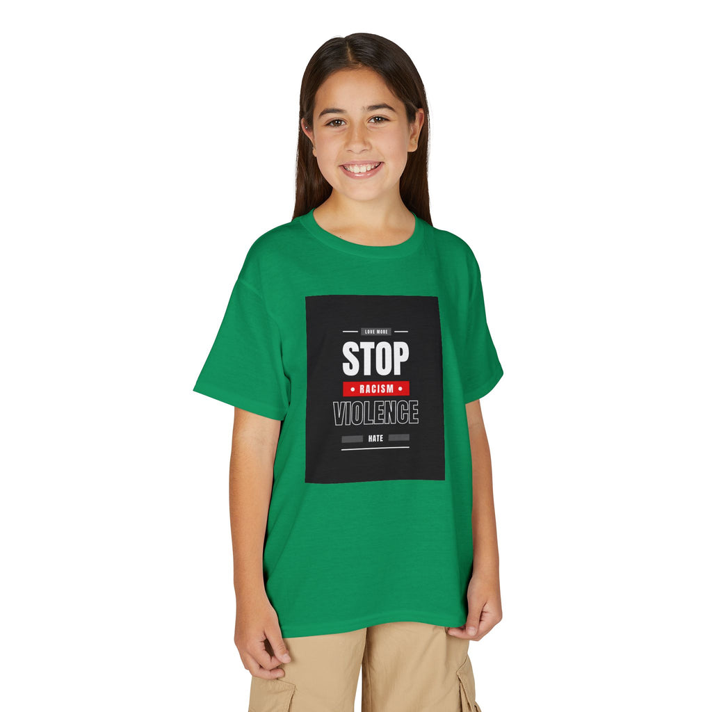 Youth T-Shirt — "Stop Racism Stop Violence" Graphic Tee