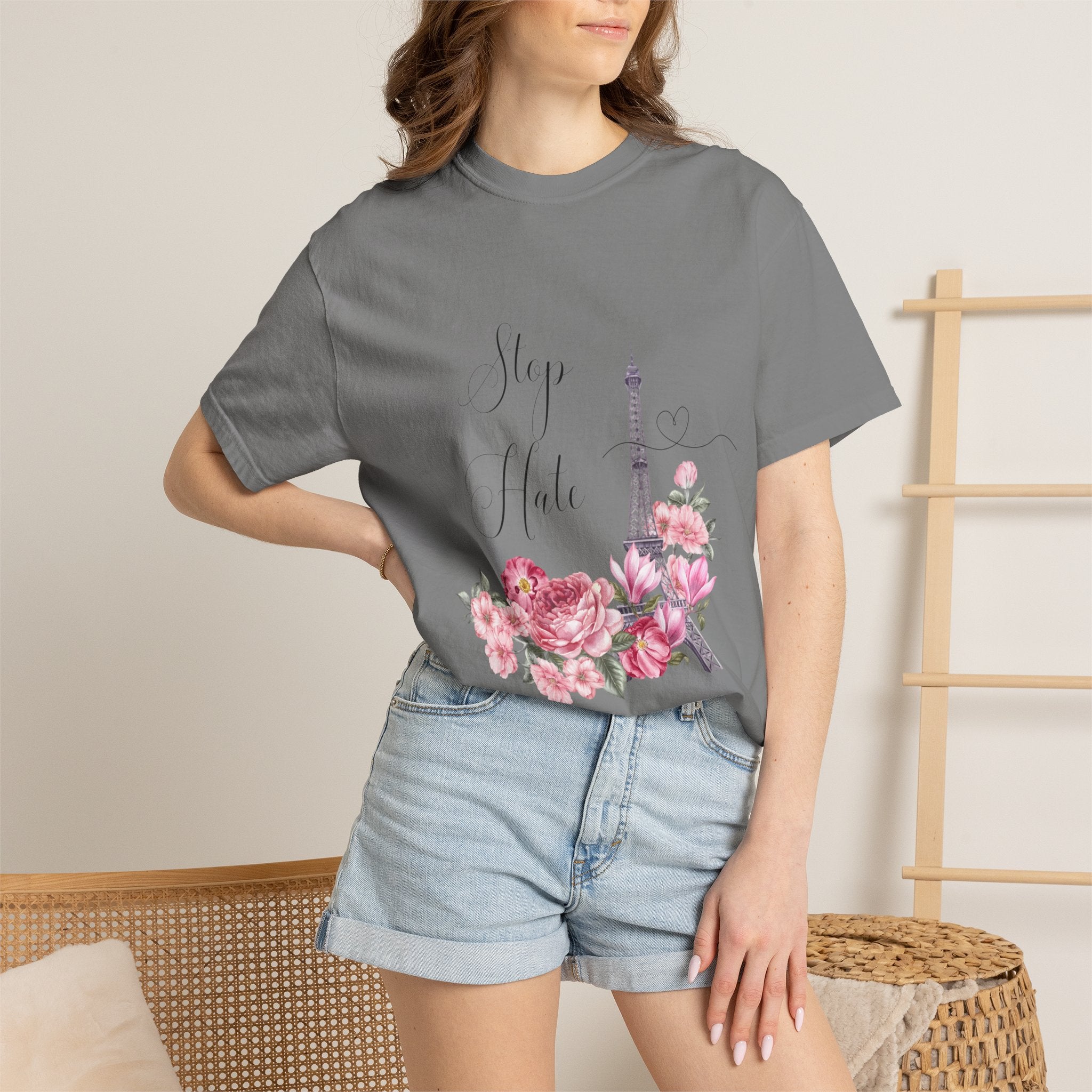Paris Floral 'Stay Awhile' T-Shirt