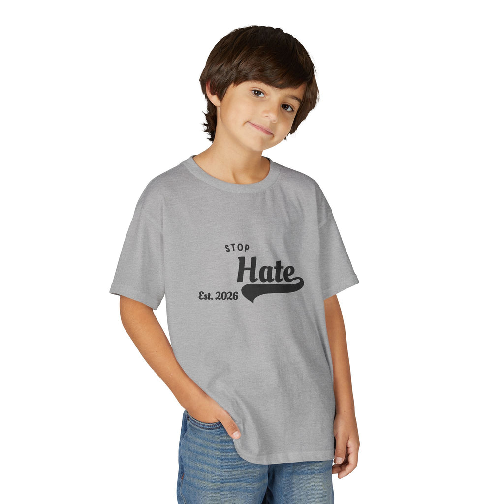 Youth T-Shirt — "Stop Hate Est. 2020" Graphic Tee