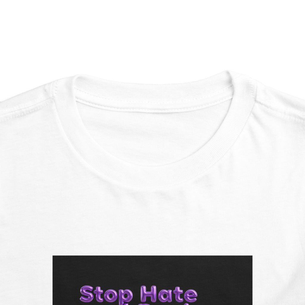 Stop Hate and Racism Toddler Tee — Purple Butterfly Anti-Racism Shirt