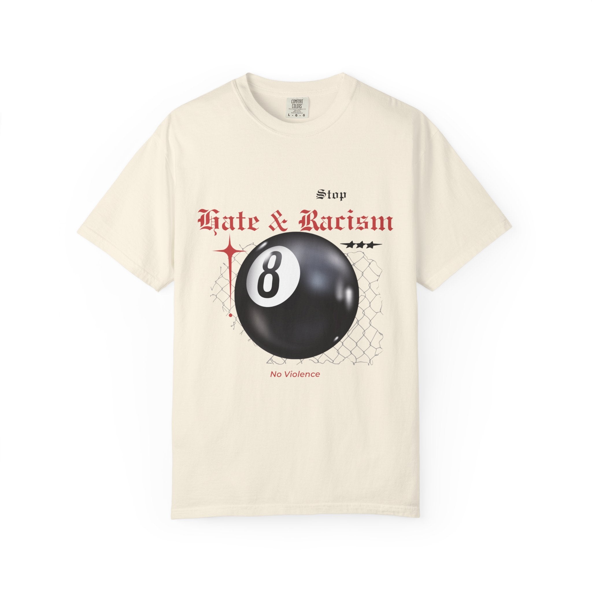 Anti-Racism 8-Ball T-Shirt — Stop Hate & Racism Graphic Tee