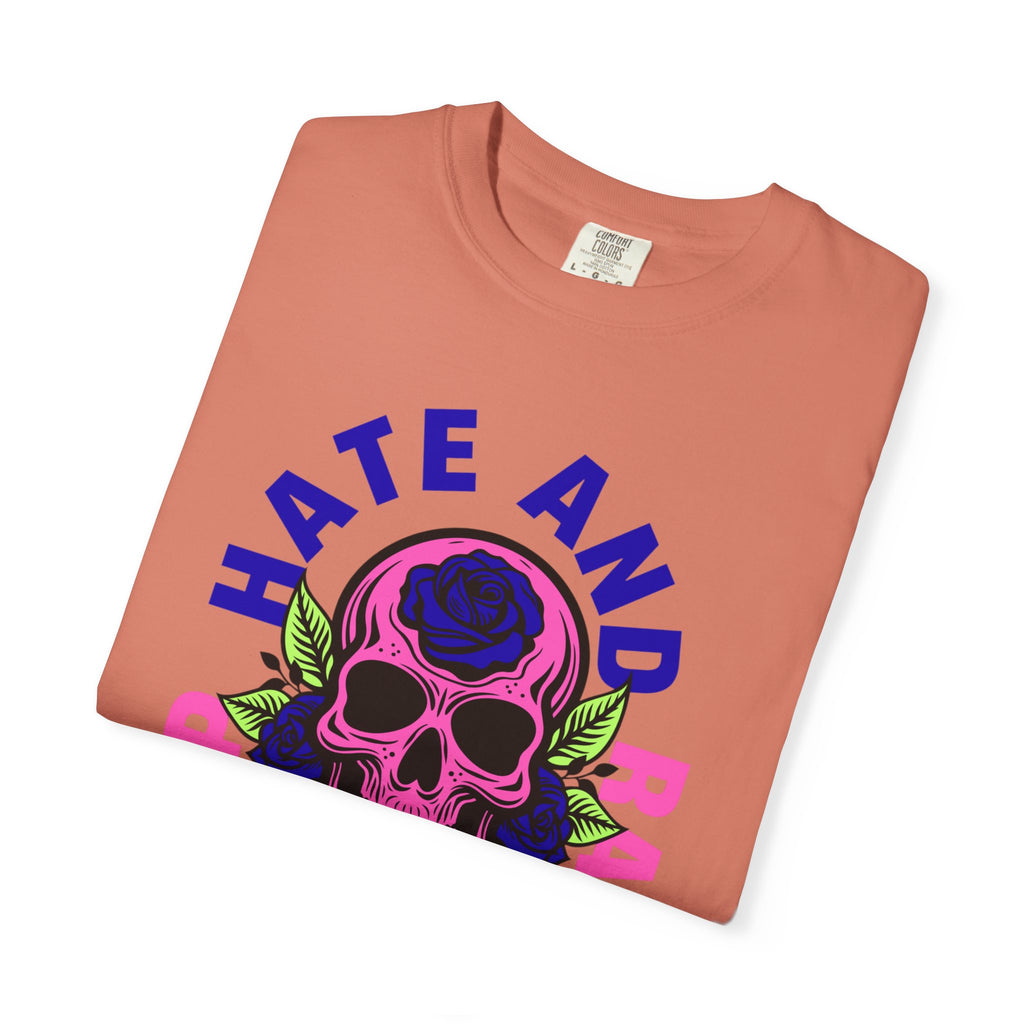 Stop Hate and Racism Skull T-Shirt — Anti-Racism Statement Tee