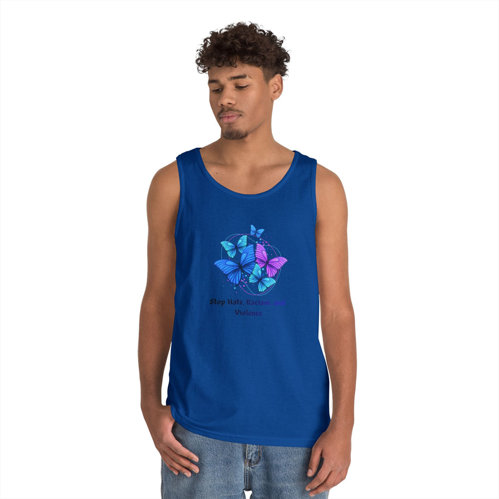 Butterfly Peace Tank Top — "Stop Hate, Racism, and Violence" Graphic Tank