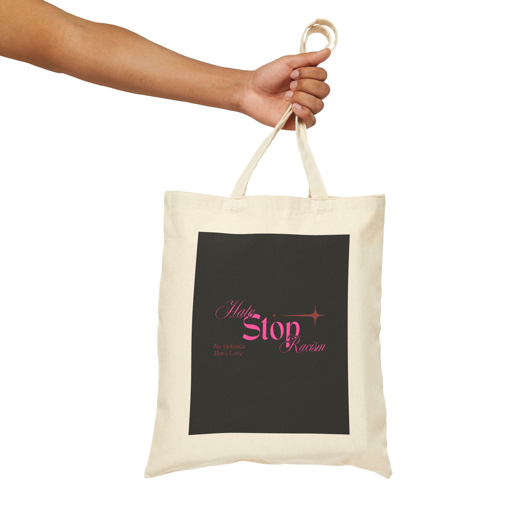 Stop Wonder Tote Bag – Pink Script Canvas Shopping Tote