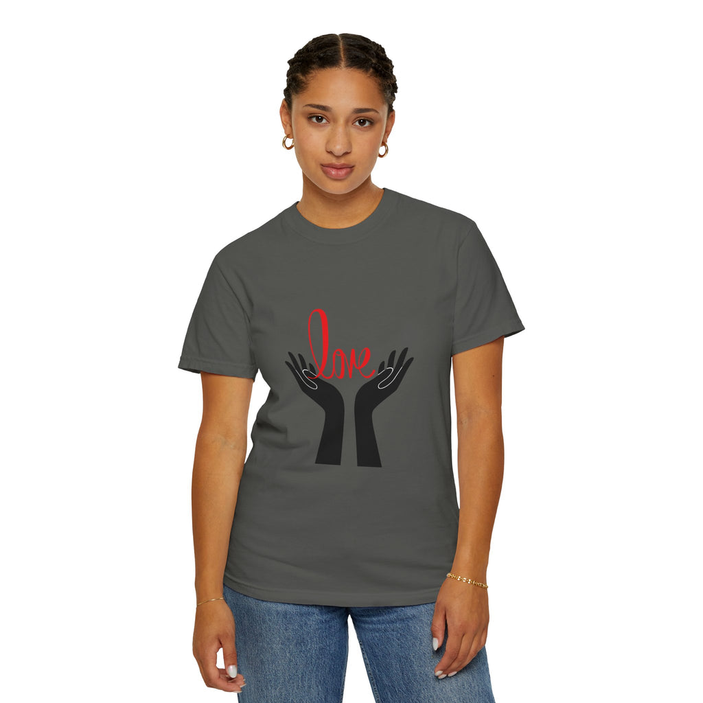 Love Hands T-Shirt — Minimalist Heart Hands Graphic Tee