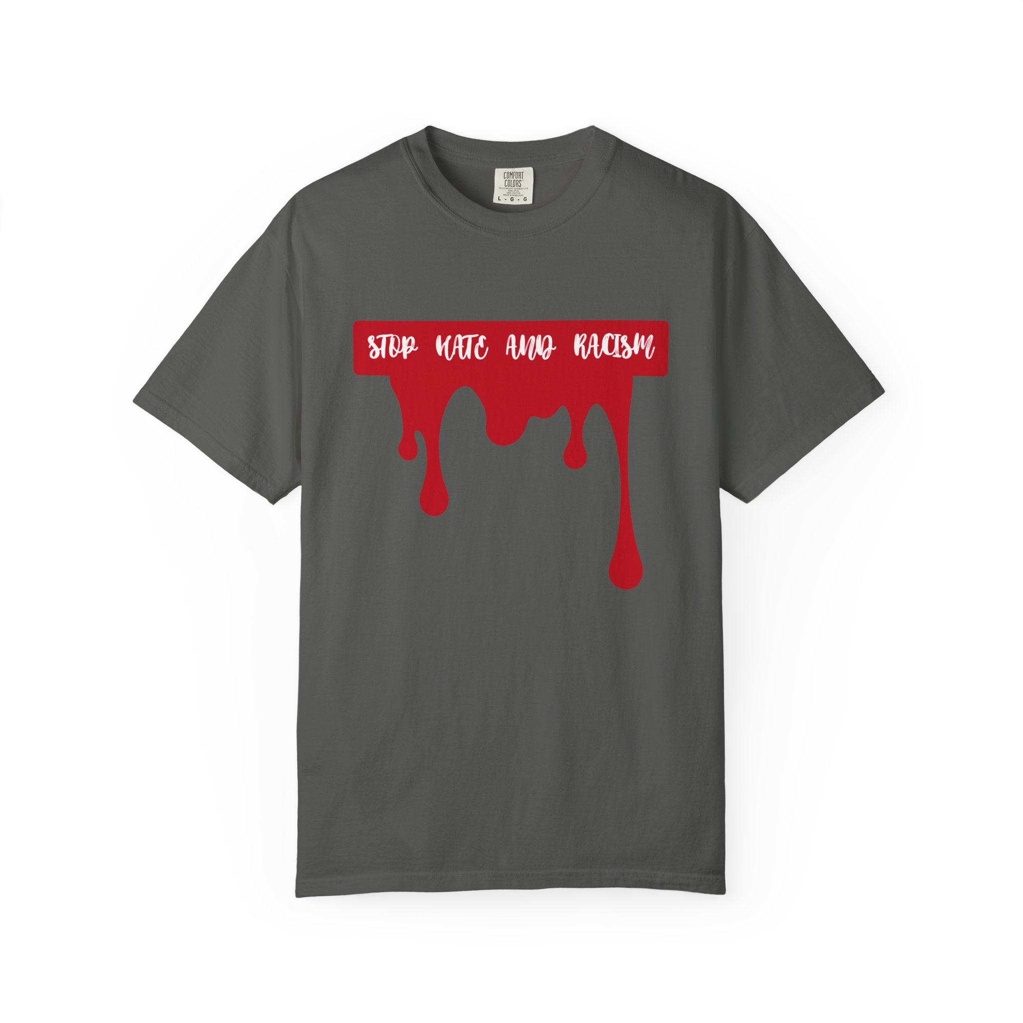 T-Shirt “Stop Hate, End Racism” Dripping Blood Graphic Tee